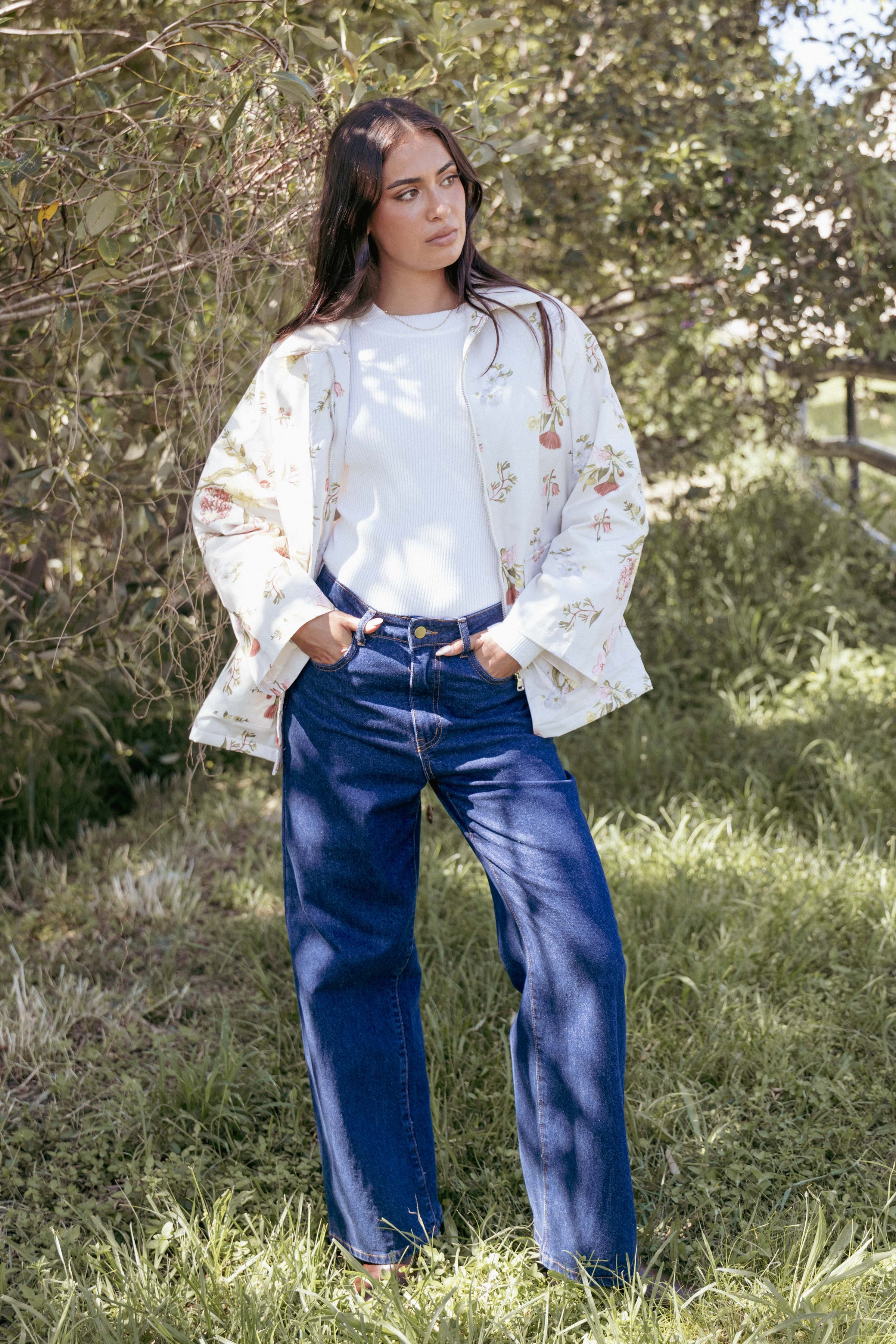 OUTERWEAR Danica Barn Jacket - Khaki Floral