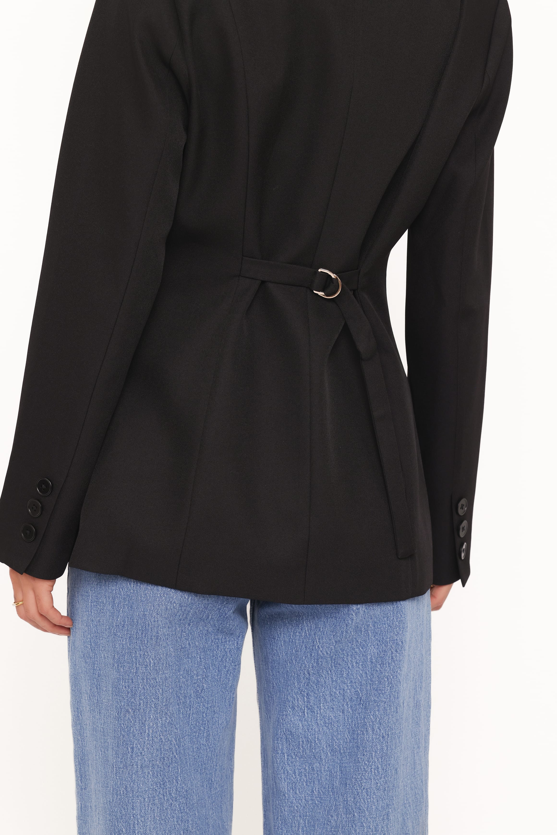 OUTERWEAR Erin Cinched Waist Blazer - Black