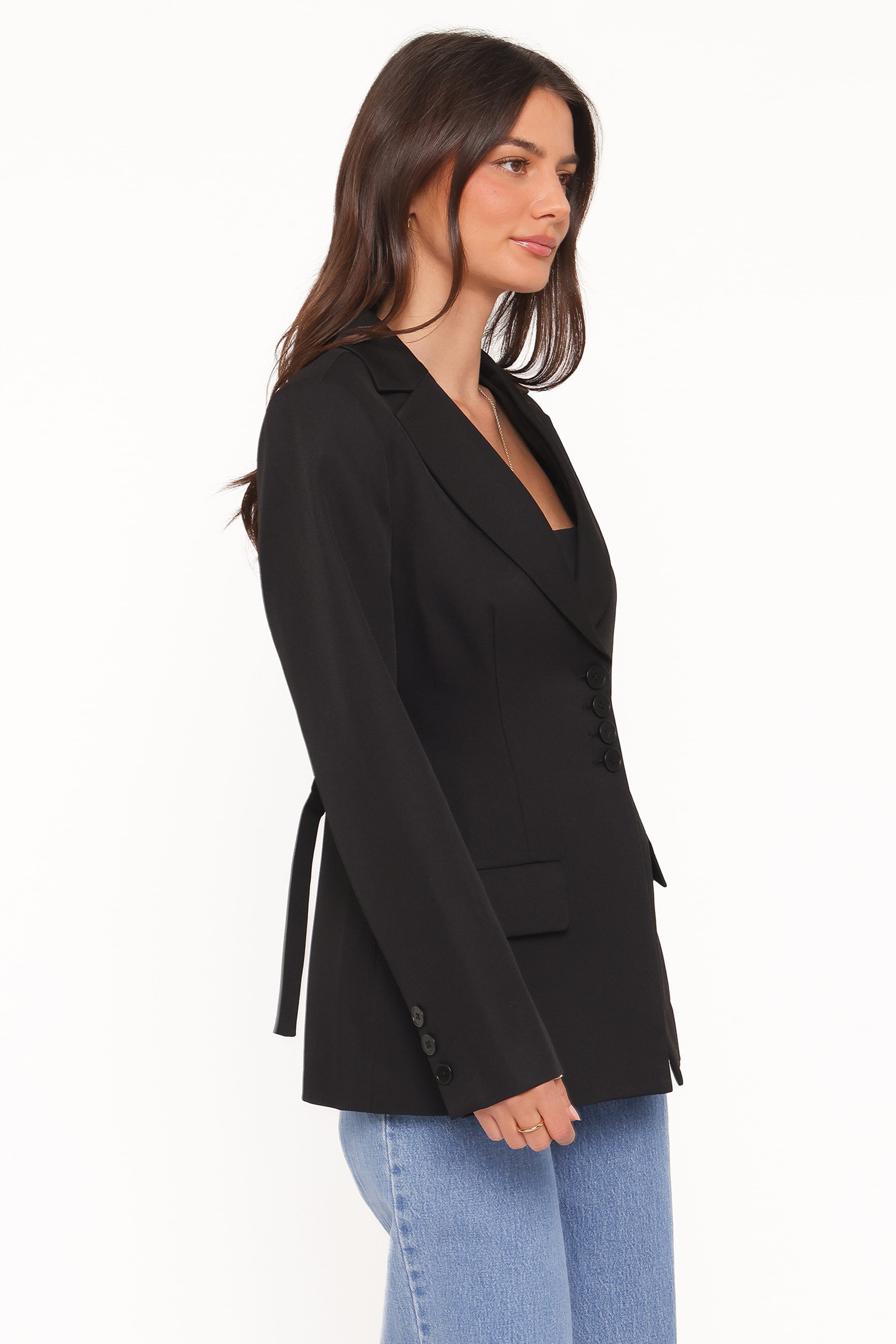 OUTERWEAR Erin Cinched Waist Blazer - Black