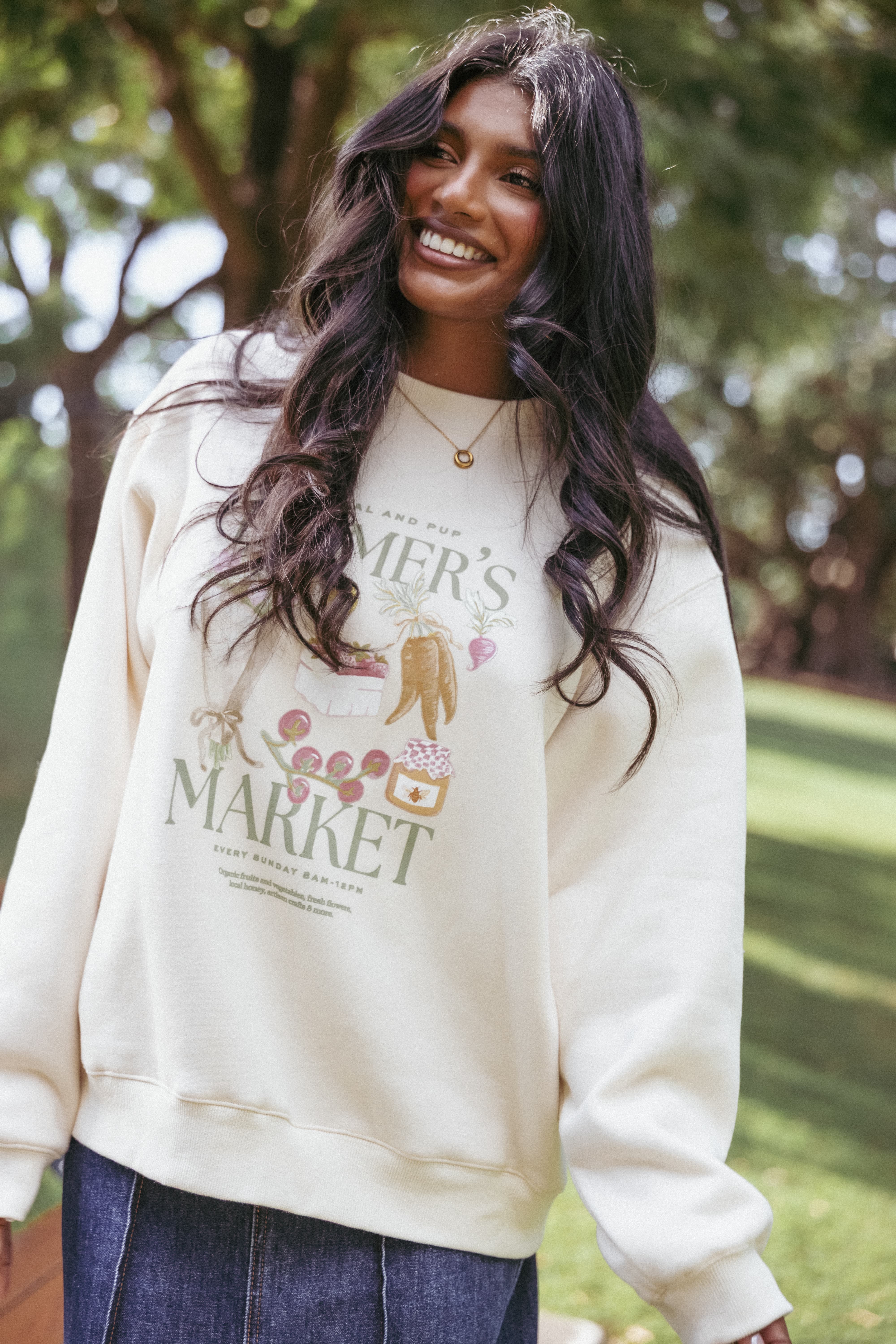 OUTERWEAR Farmers Market Sweatshirt - Cream
