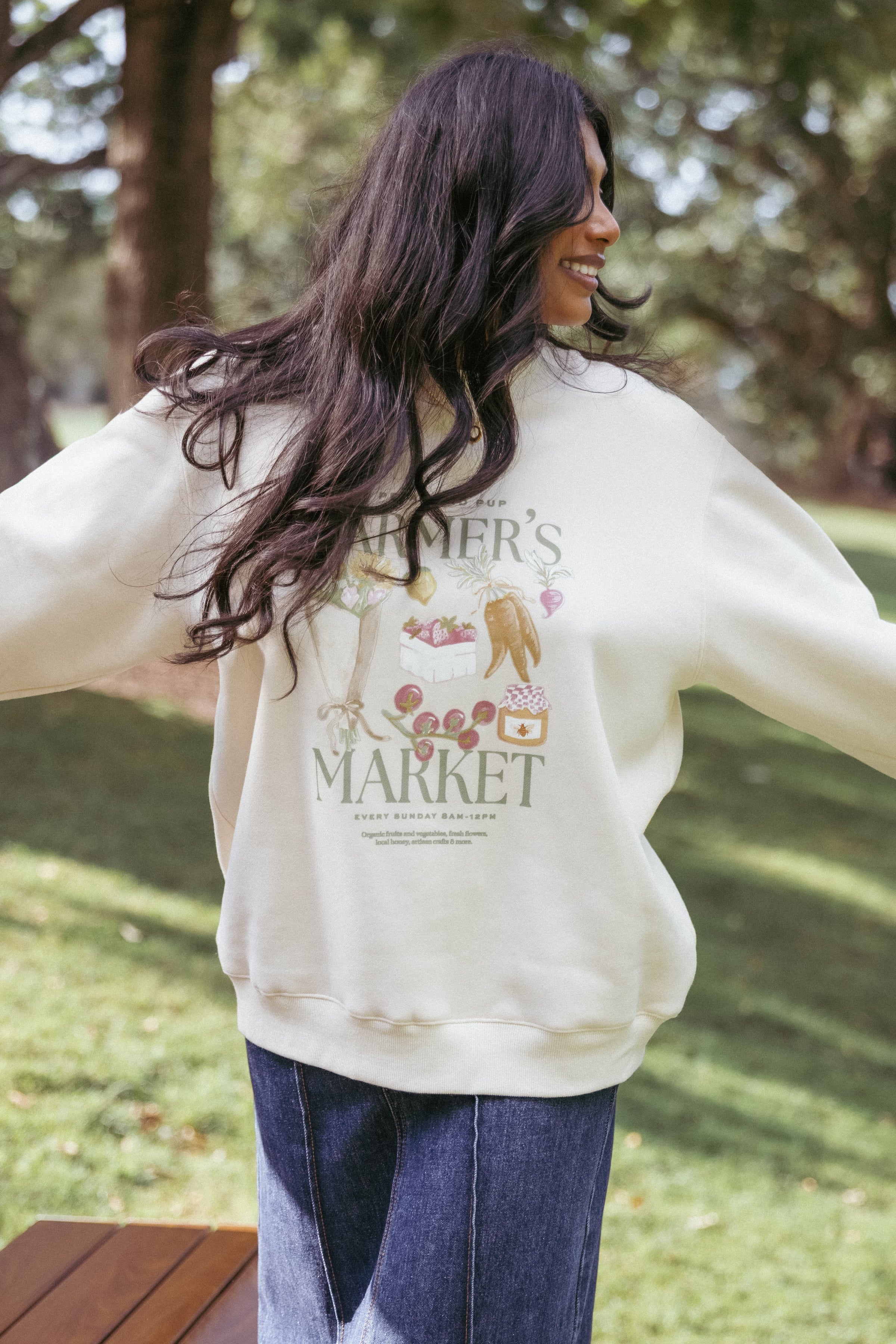 OUTERWEAR Farmers Market Sweatshirt - Cream