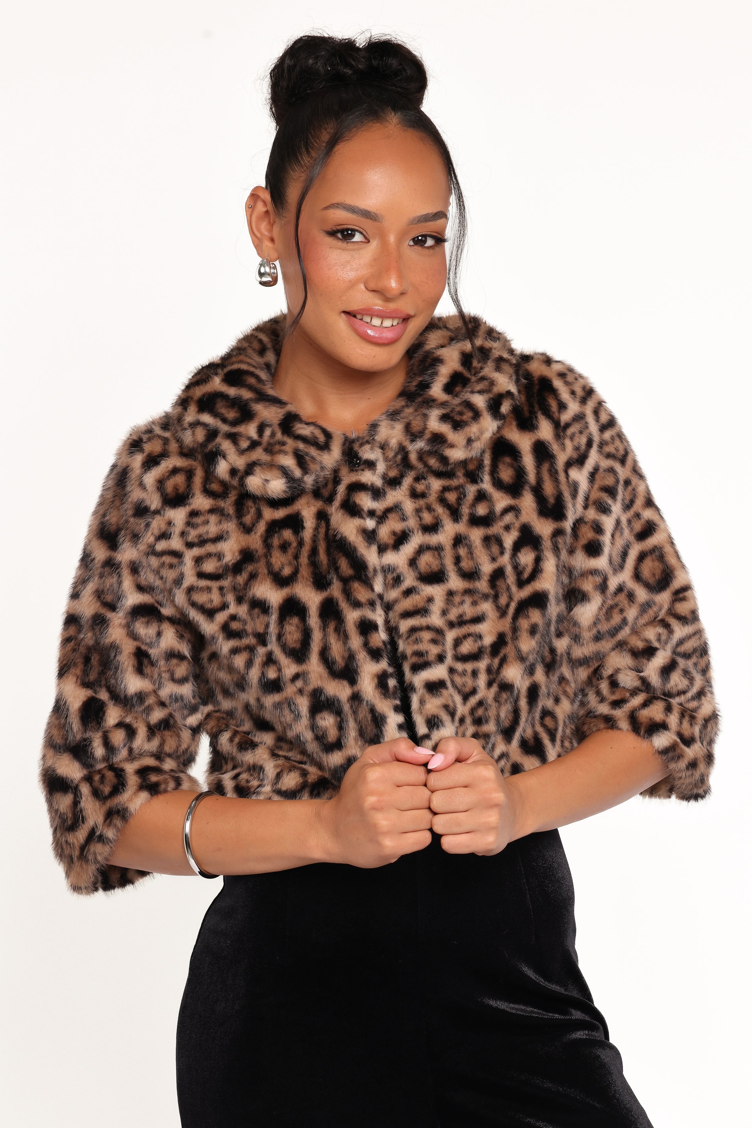 OUTERWEAR Florian Cropped Jacket - Leopard