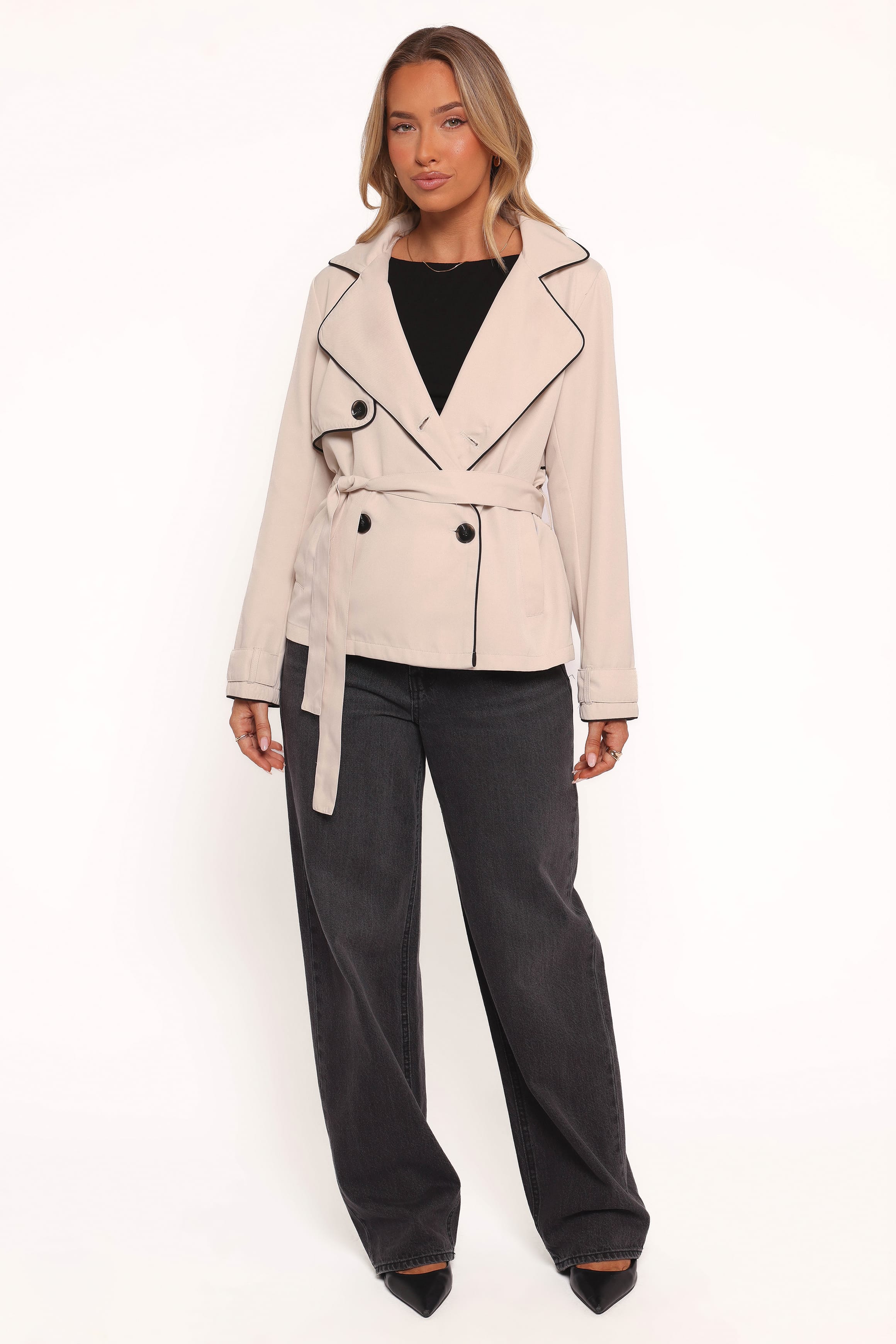 OUTERWEAR Franklin Cropped Trench - Ecru