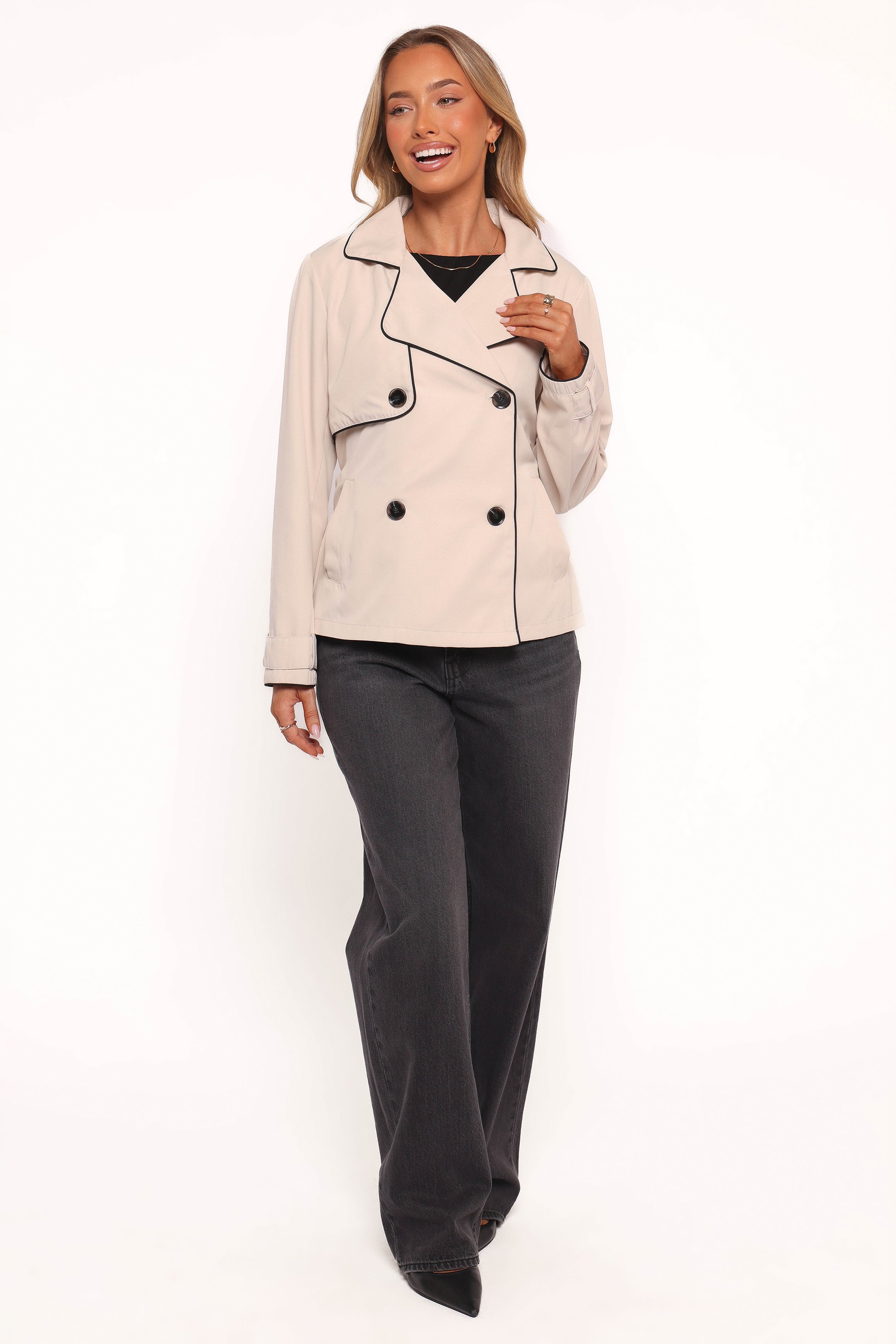 OUTERWEAR Franklin Cropped Trench - Ecru