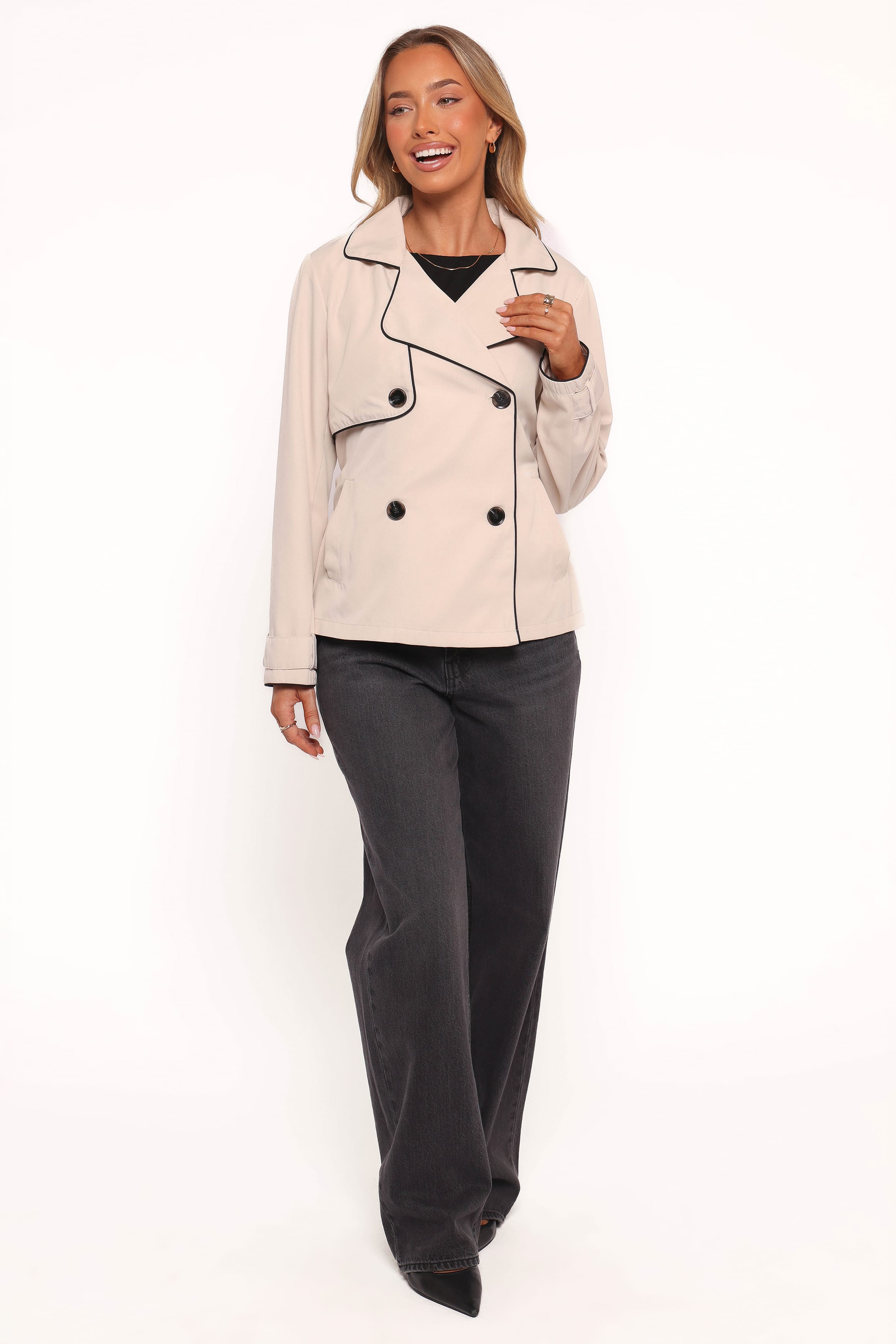 OUTERWEAR Franklin Cropped Trench - Ecru