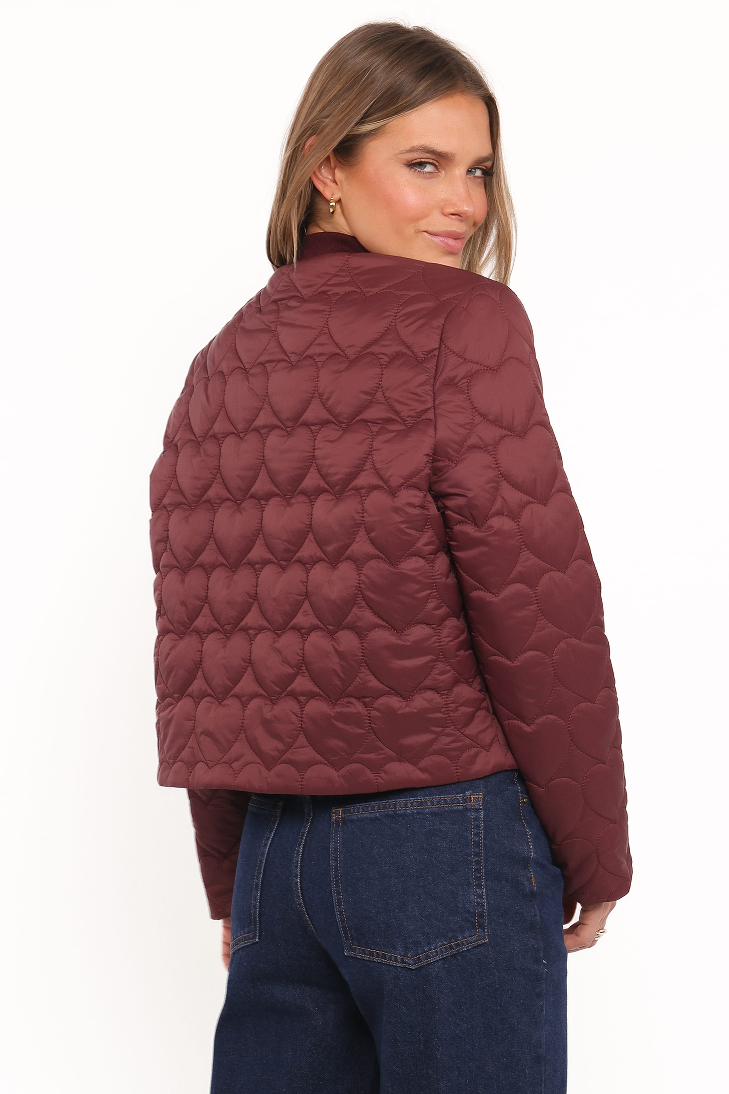 OUTERWEAR Genevieve Quilted Bomber - Cherry