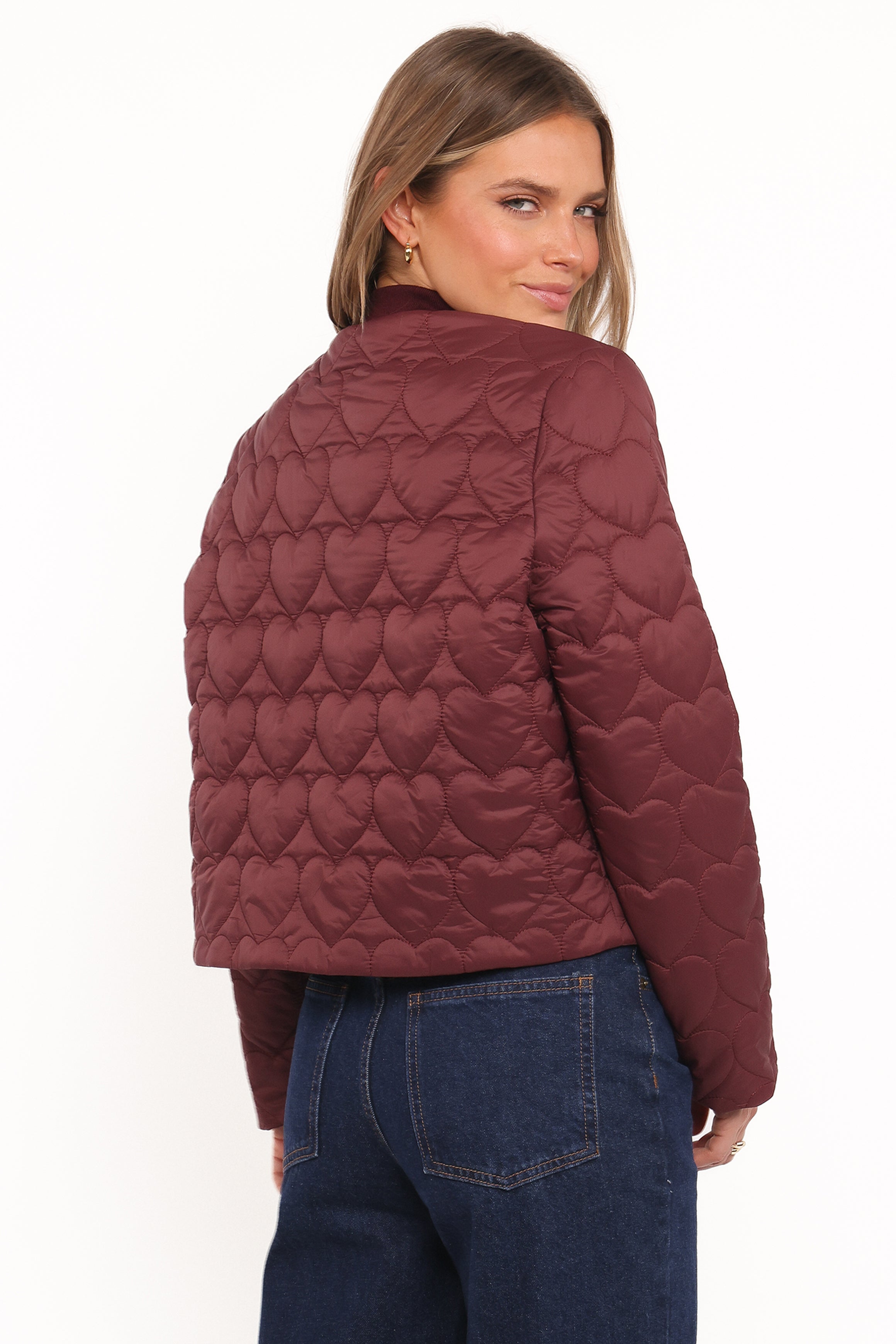 OUTERWEAR Genevieve Quilted Bomber - Cherry