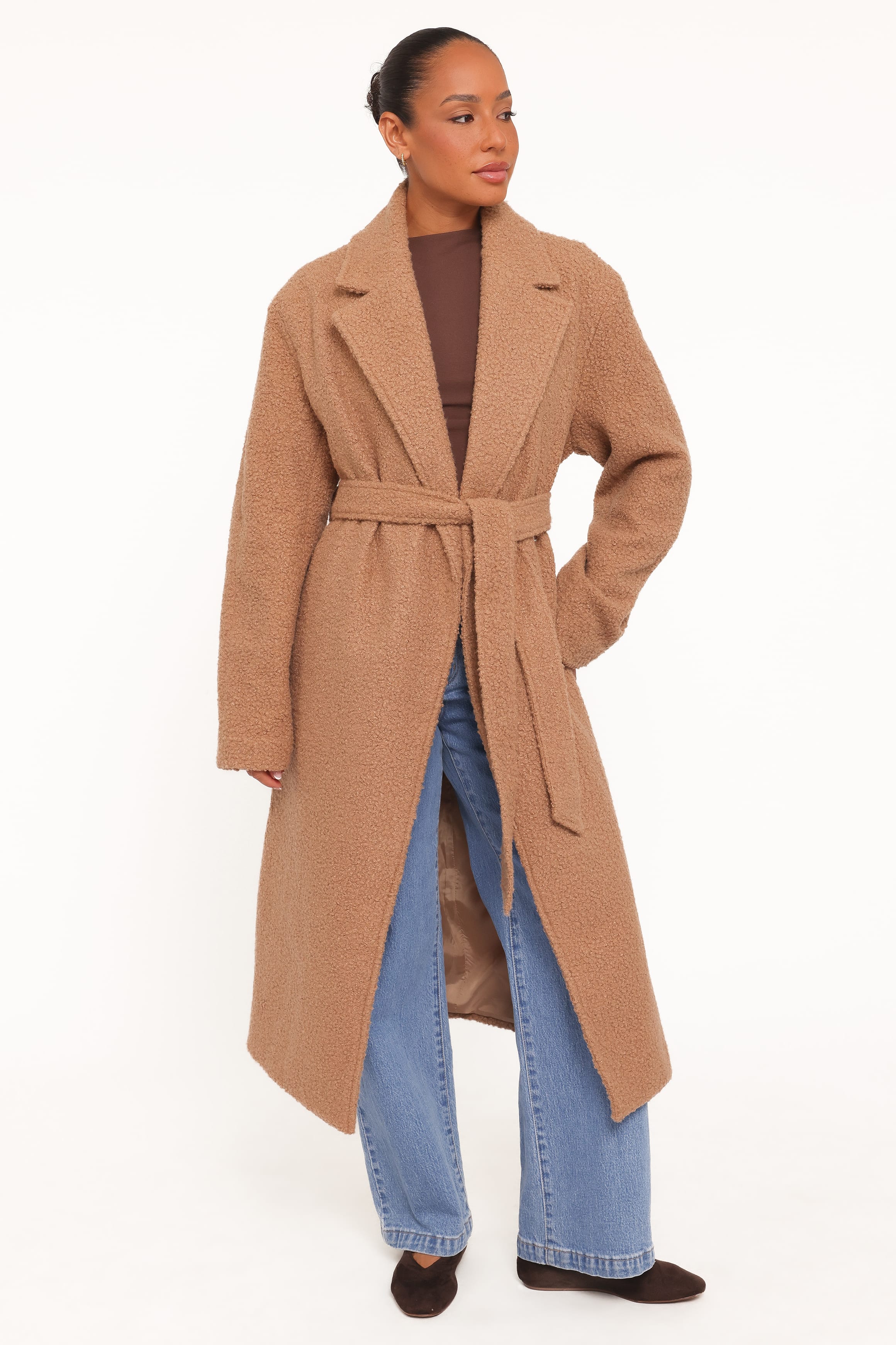 OUTERWEAR Goodie Shearling Coat - Camel