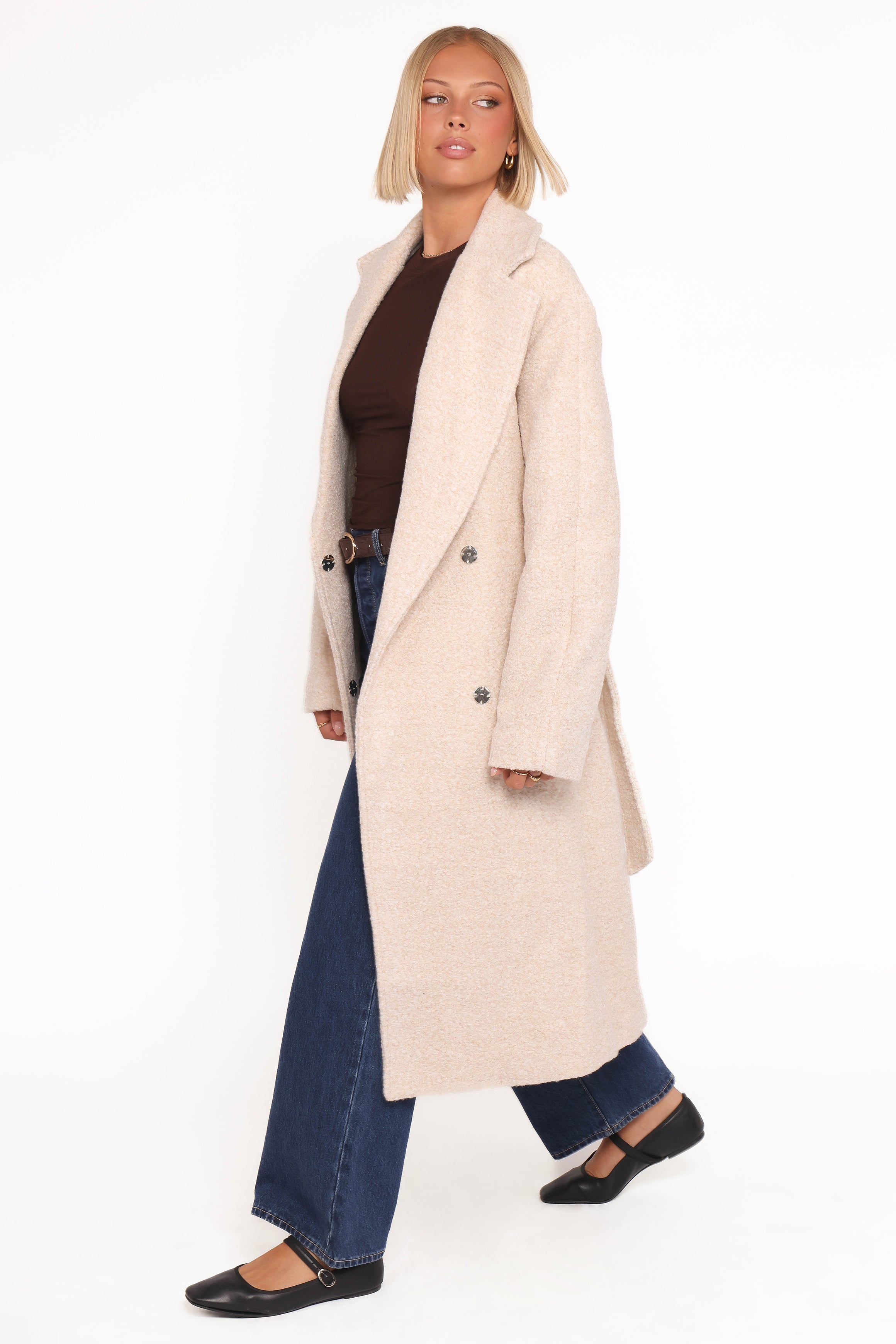OUTERWEAR Goodie Shearling Coat - Cream