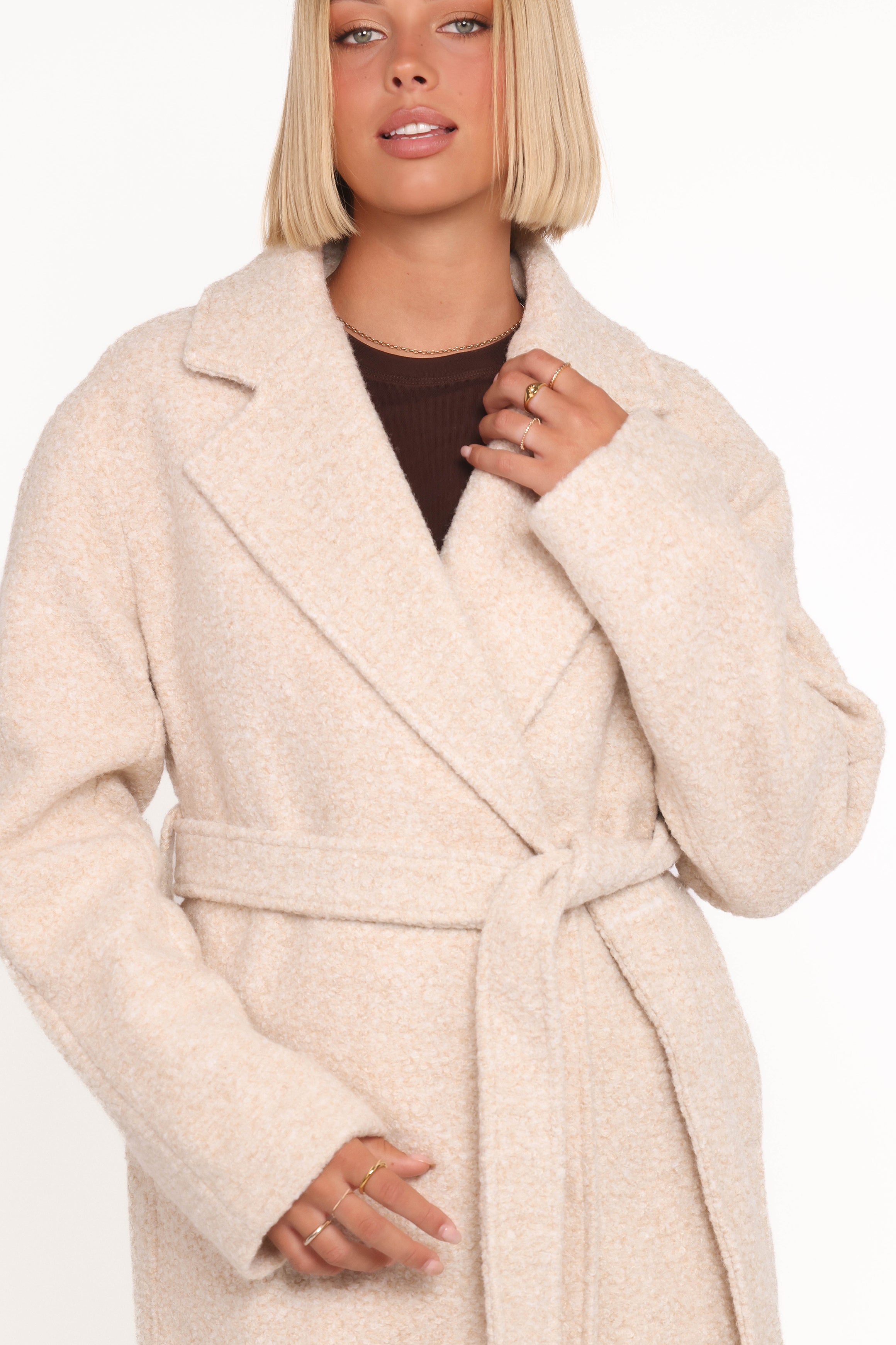 OUTERWEAR Goodie Shearling Coat - Cream