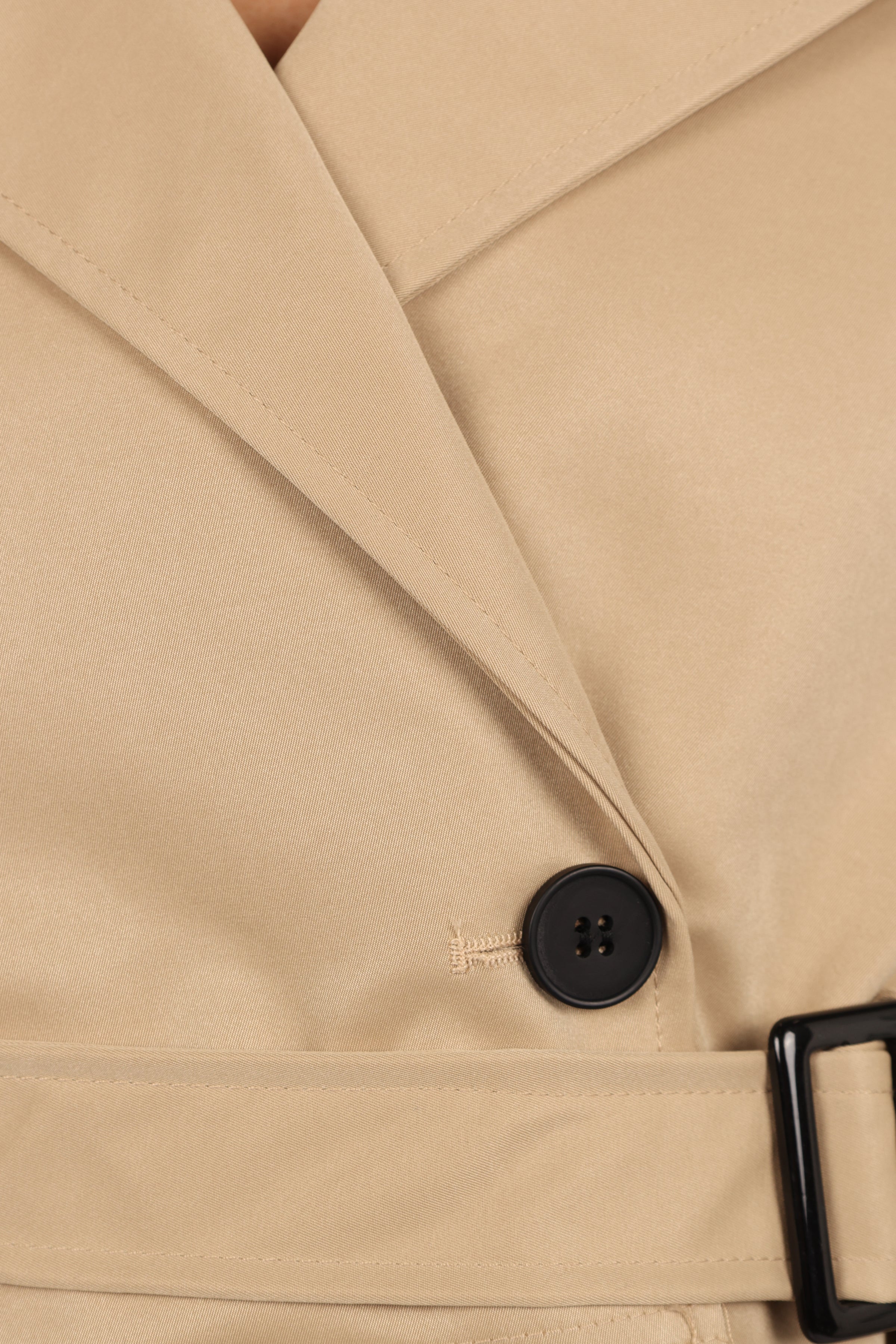 OUTERWEAR Izzi Crop Trench Jacket - Tan