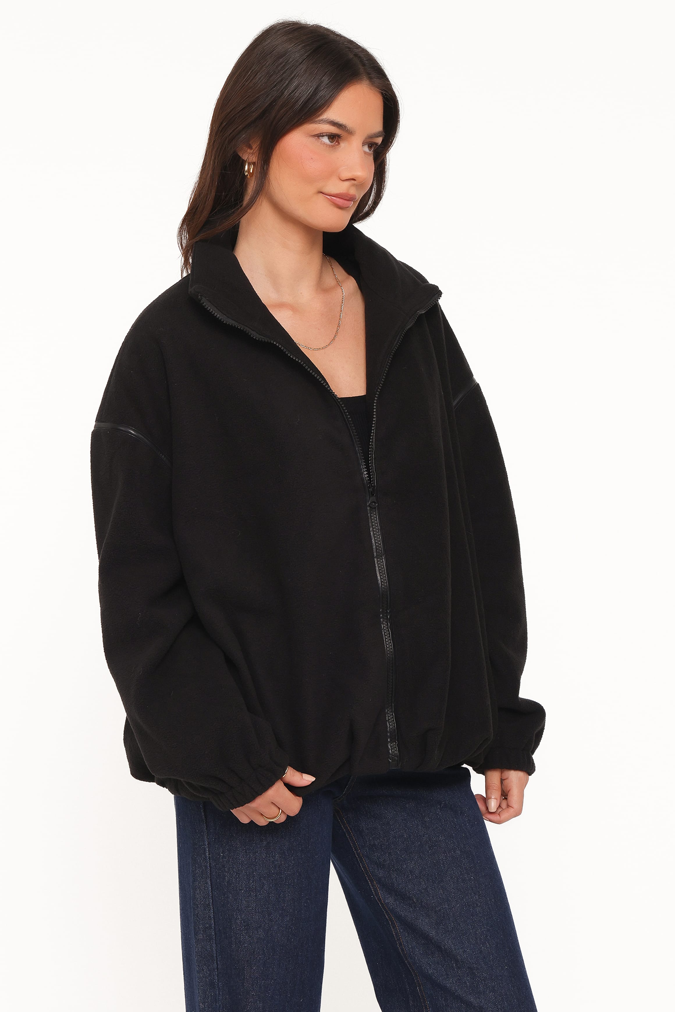 OUTERWEAR Jaydana Fleece Bomber Jacket - Black