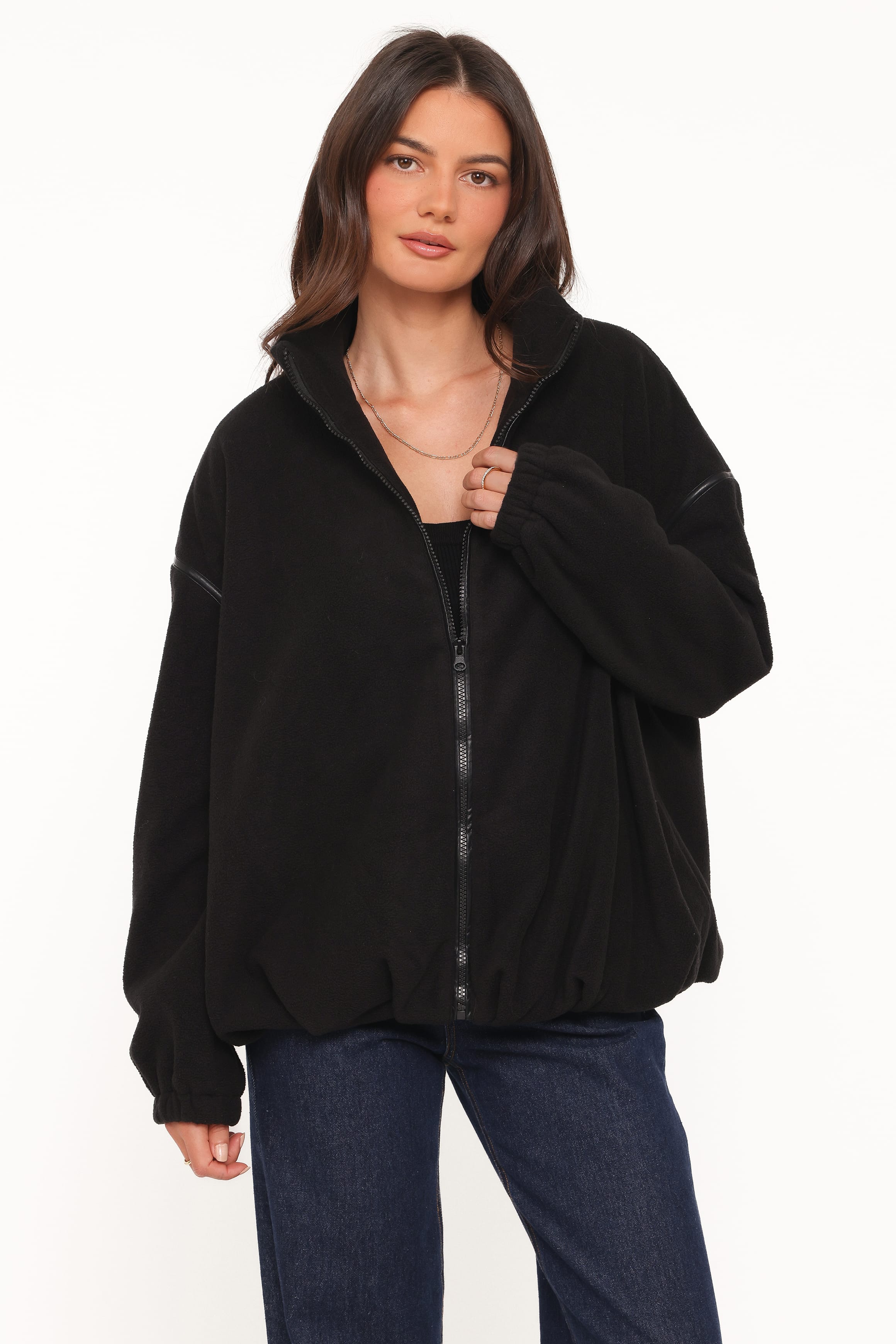 OUTERWEAR Jaydana Fleece Bomber Jacket - Black