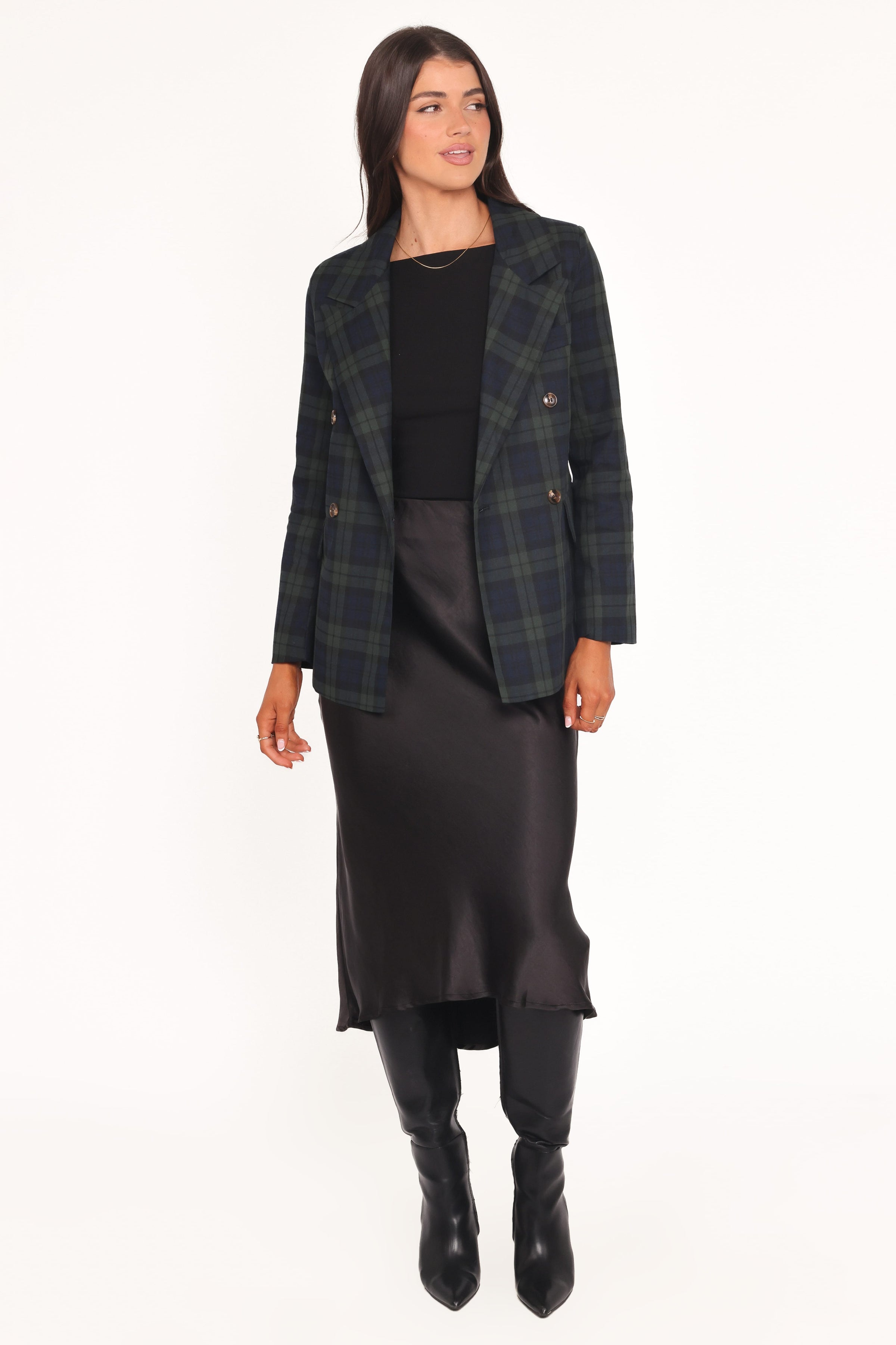 OUTERWEAR Juliette Blazer - Green Plaid