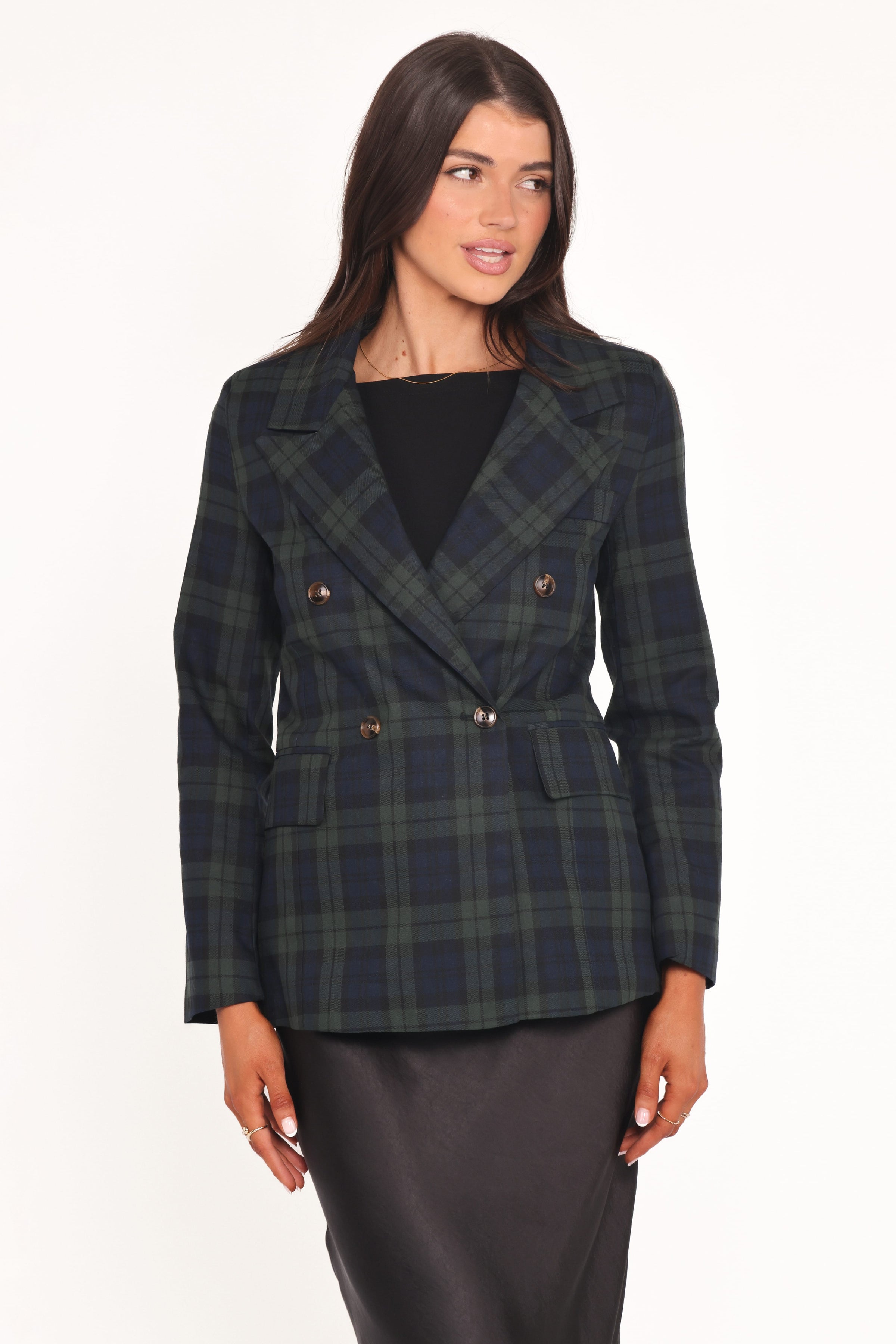 OUTERWEAR Juliette Blazer - Green Plaid