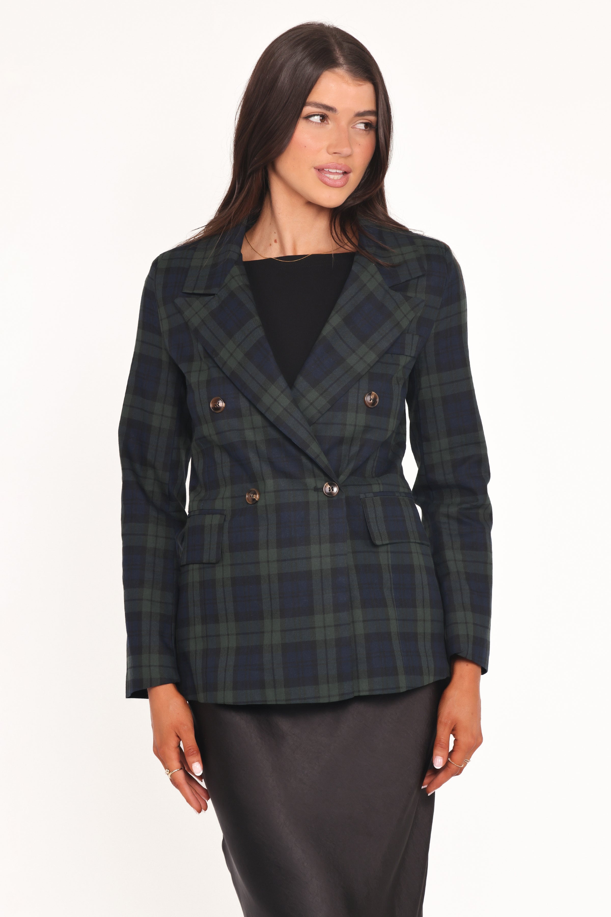 OUTERWEAR Juliette Blazer - Green Plaid