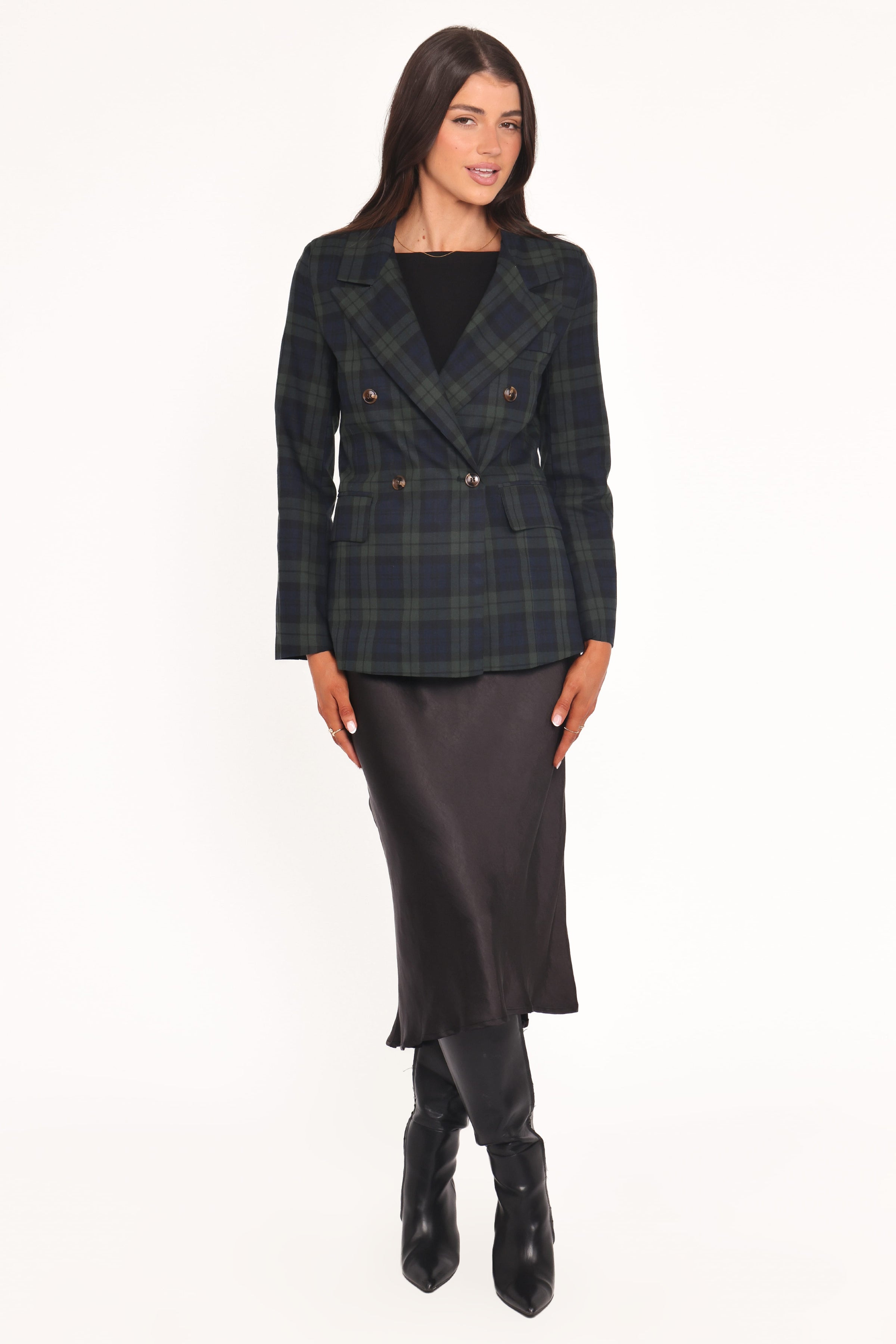 OUTERWEAR Juliette Blazer - Green Plaid