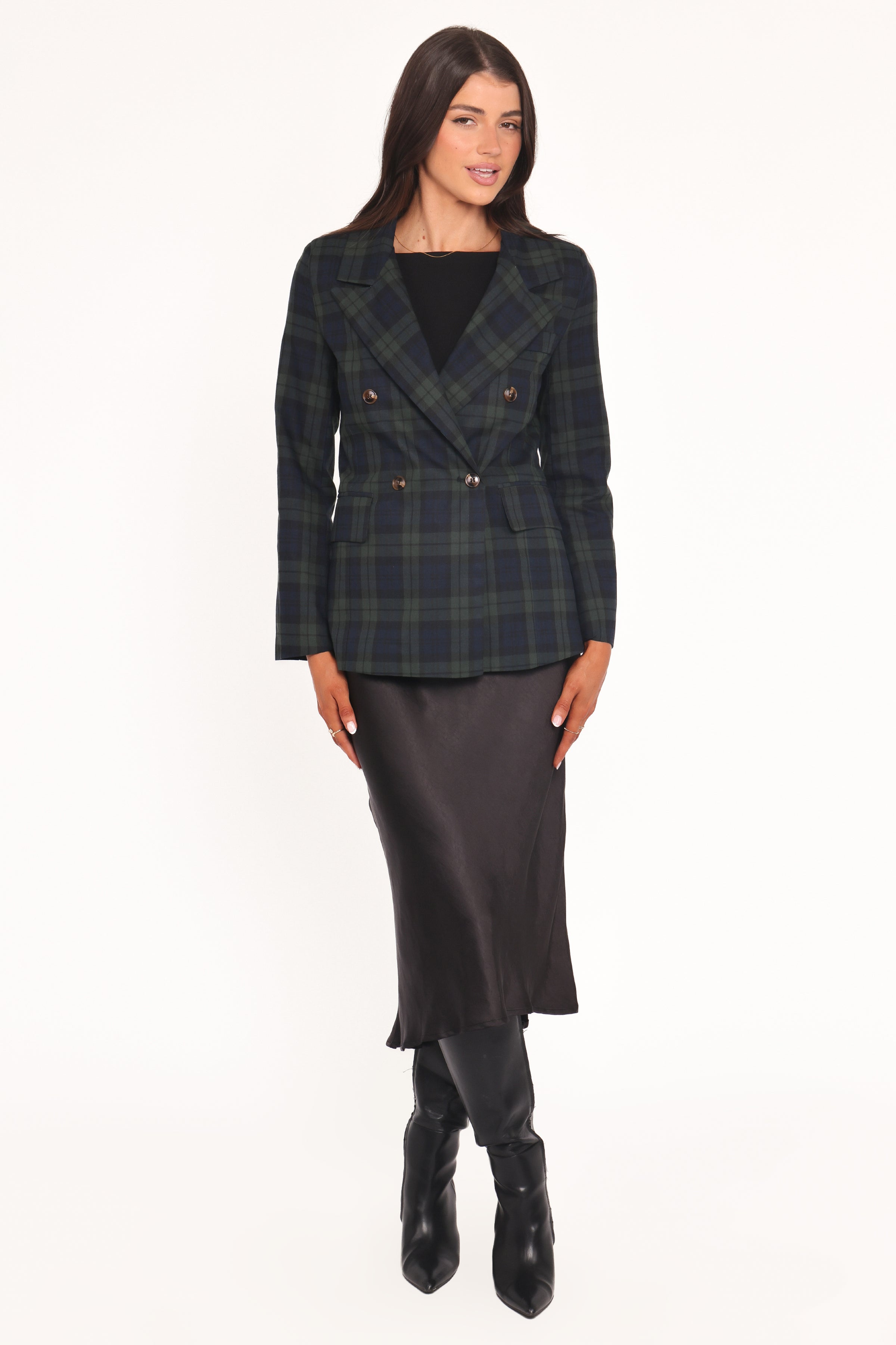OUTERWEAR Juliette Blazer - Green Plaid