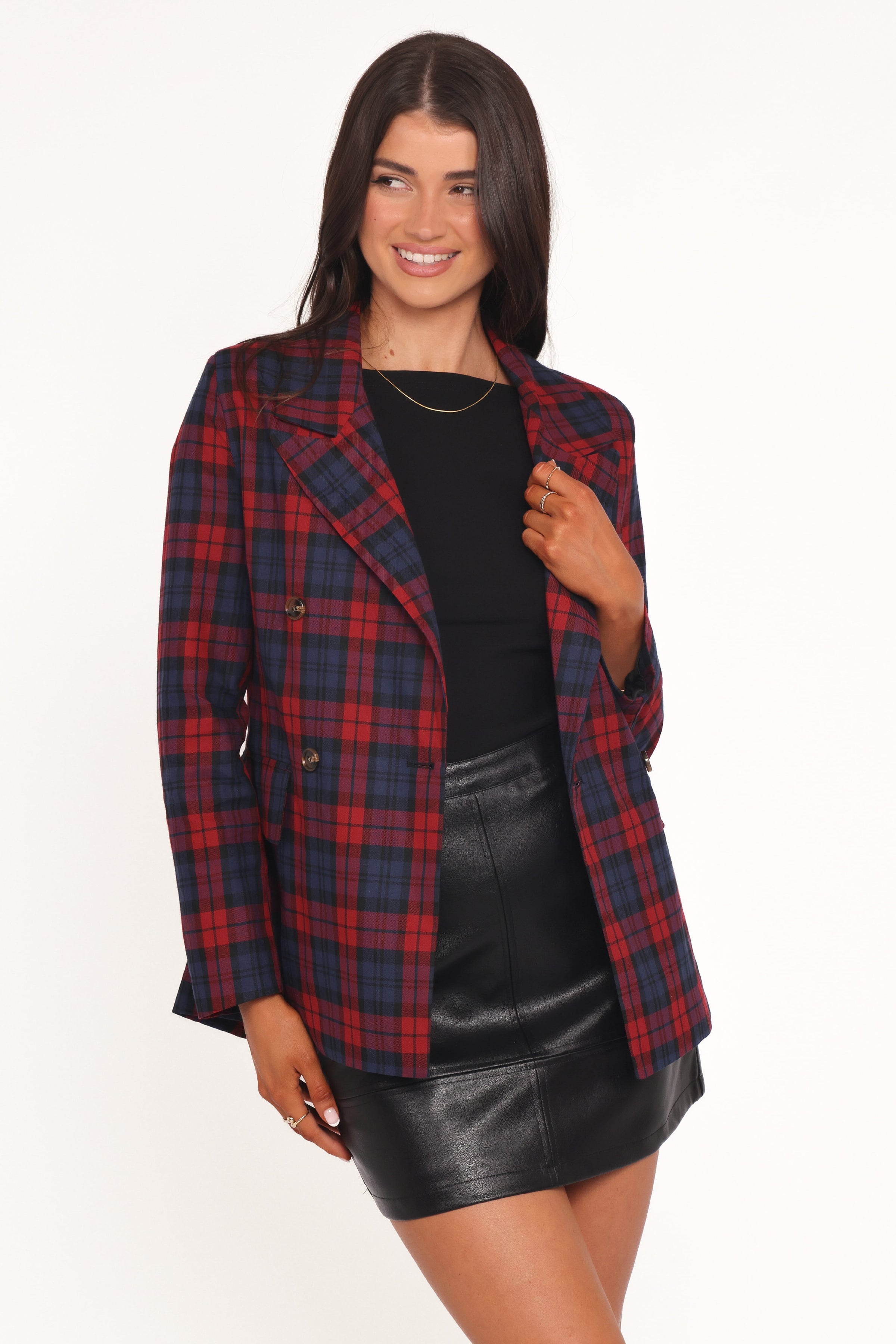 OUTERWEAR Juliette Blazer - Red Plaid