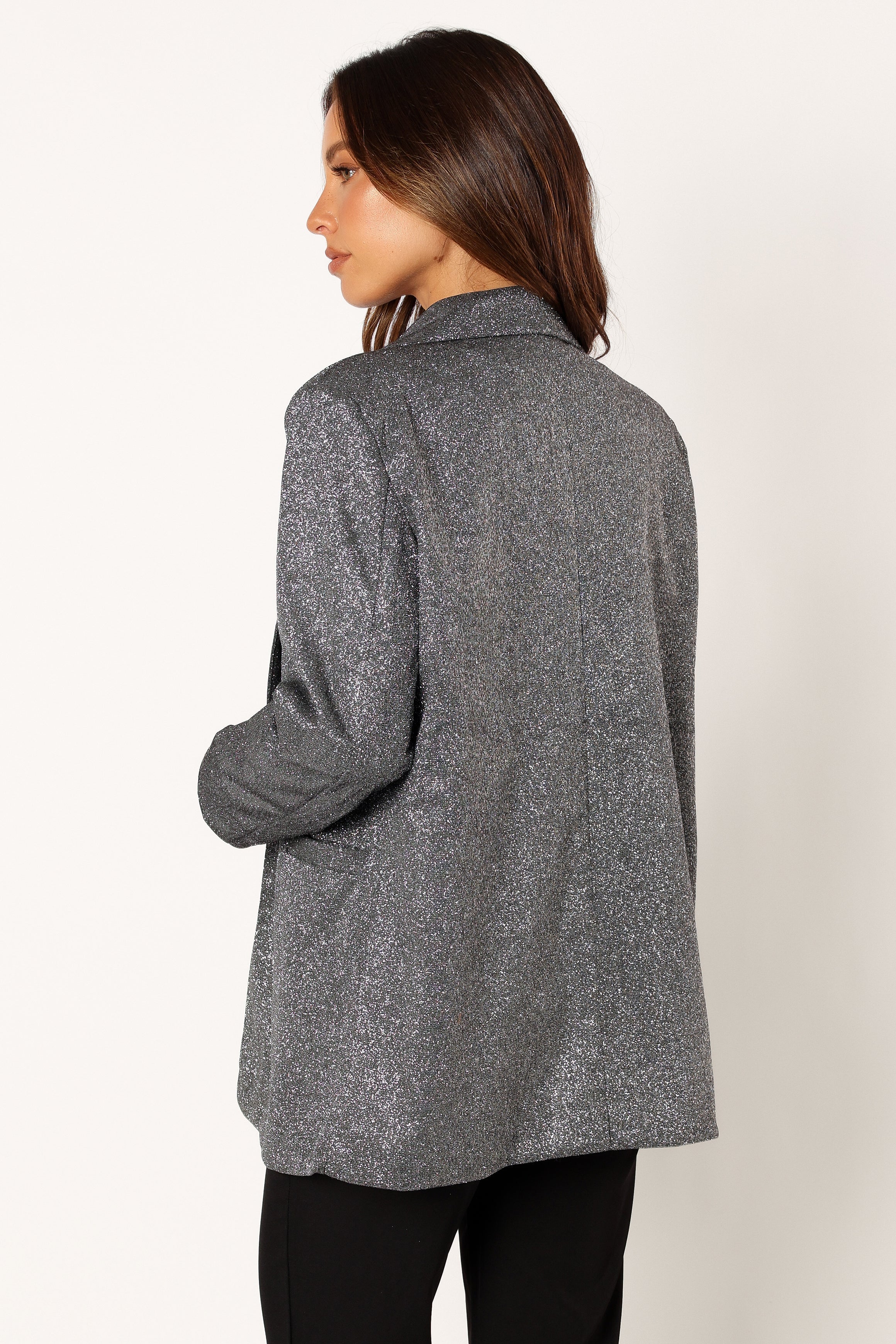 OUTERWEAR @Kaliyah Shimmer Blazer - Black