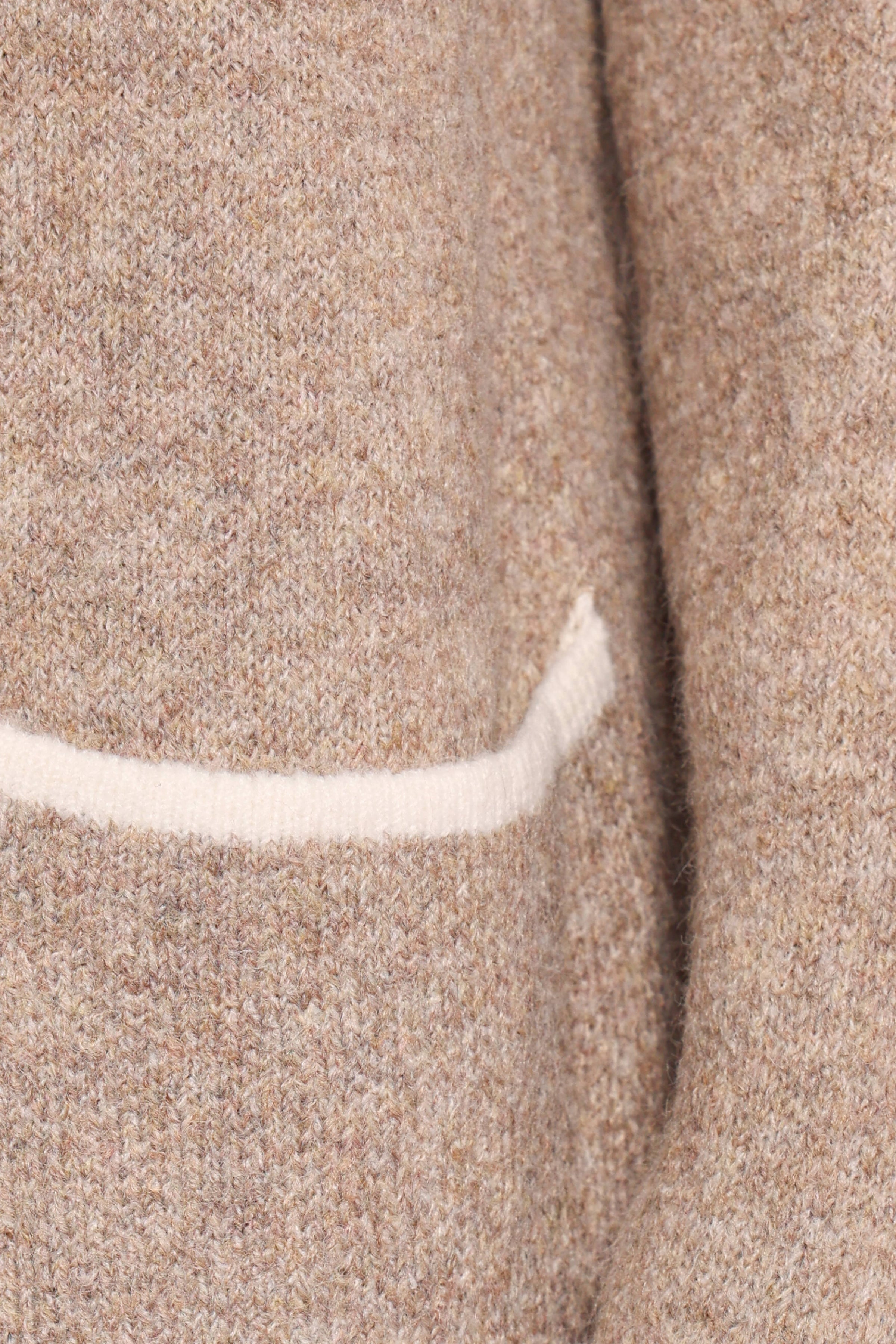 OUTERWEAR Katia Contrast Trim Coatigan - Beige