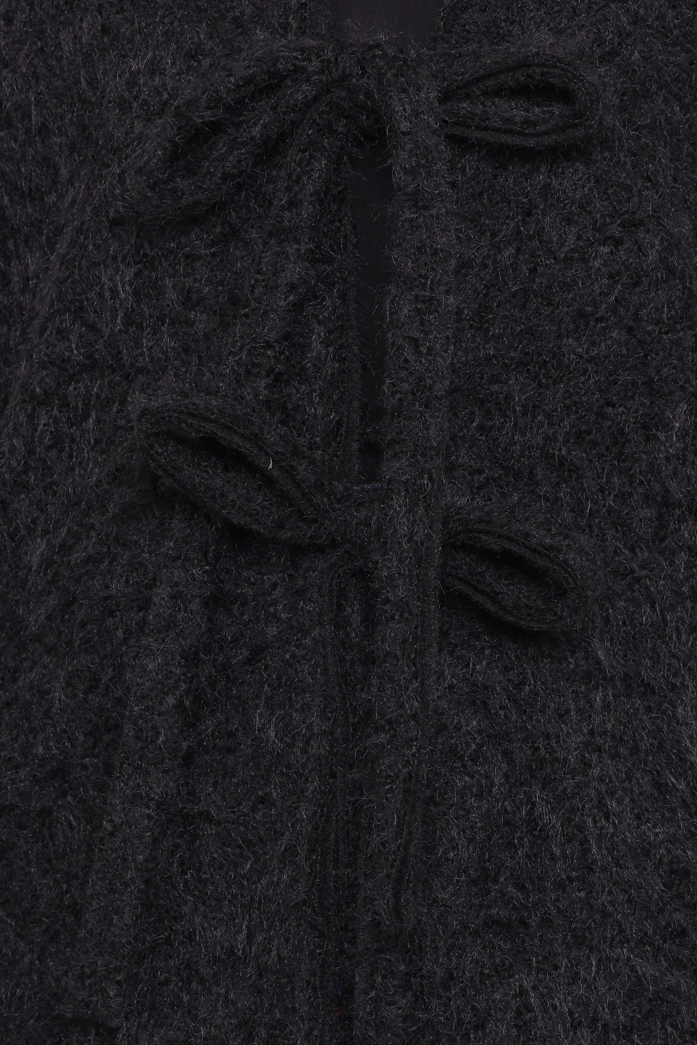 OUTERWEAR Kimmy Bow Oversized Cardigan - Black
