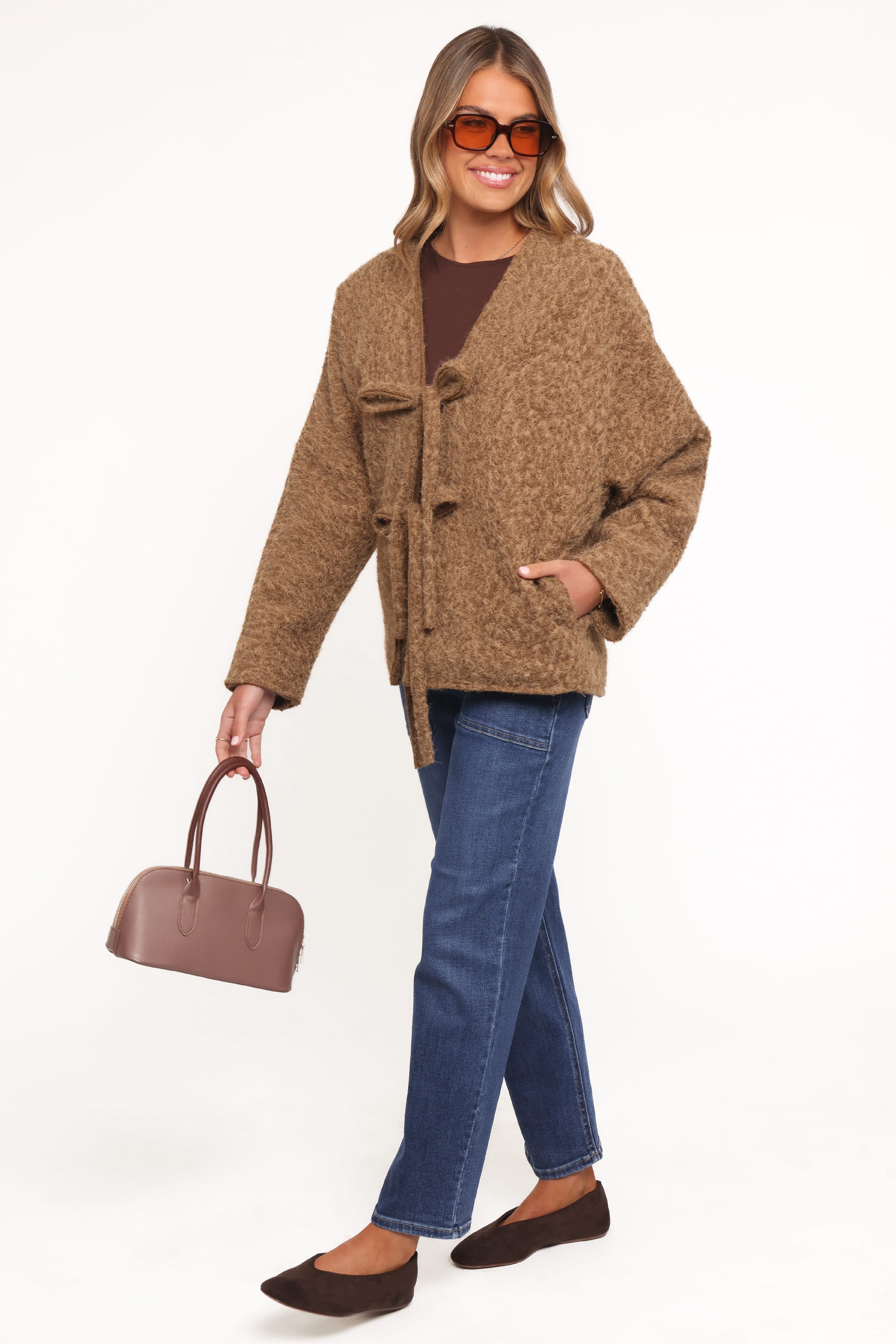 OUTERWEAR Kimmy Bow Oversized Cardigan - Moss
