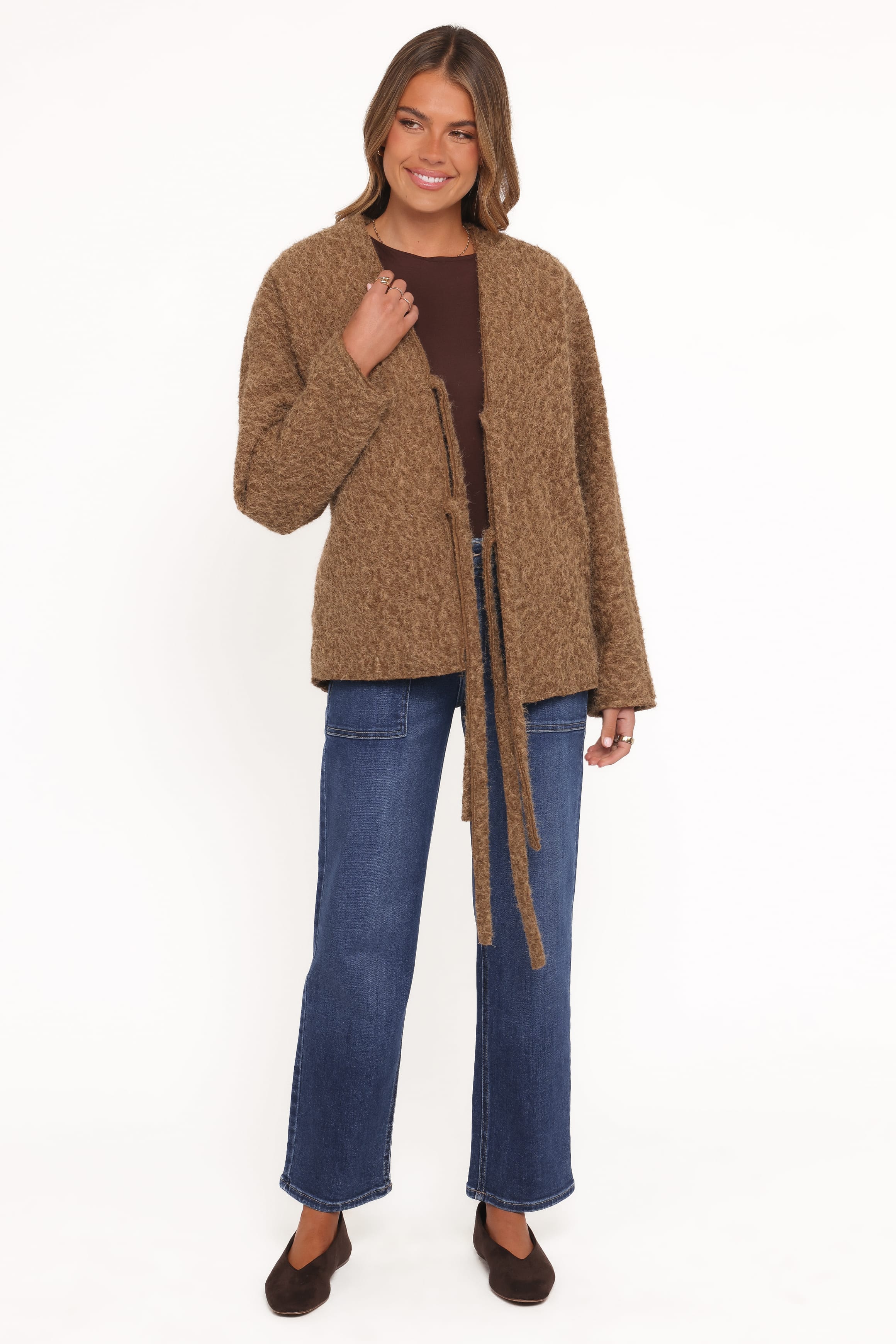 OUTERWEAR Kimmy Bow Oversized Cardigan - Moss