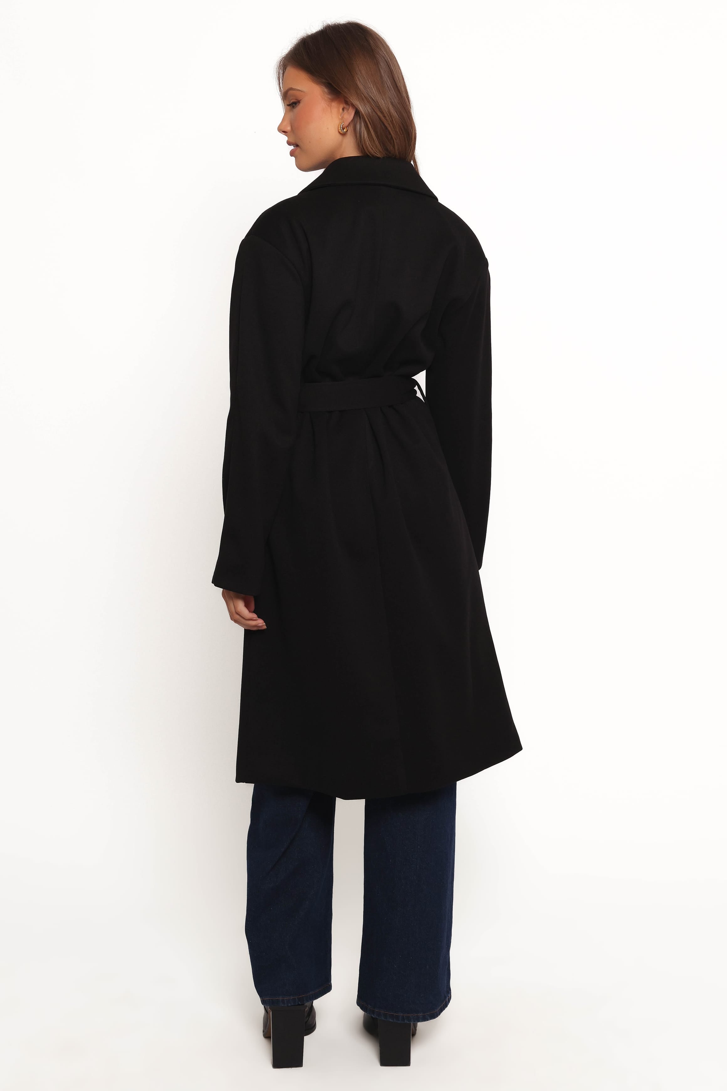 OUTERWEAR Kloss Tie Front Long Coat - Black