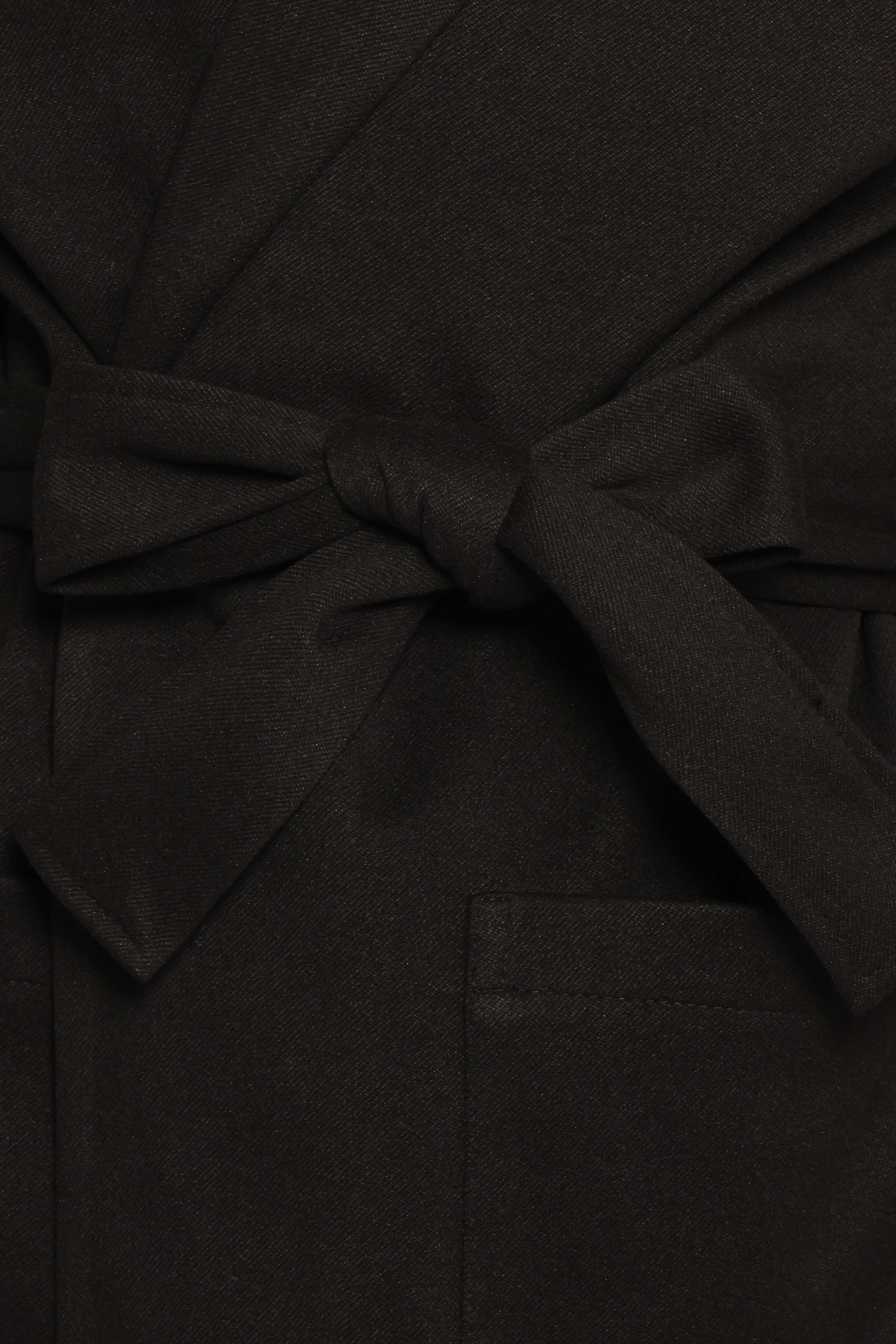 OUTERWEAR Kloss Tie Front Long Coat - Black