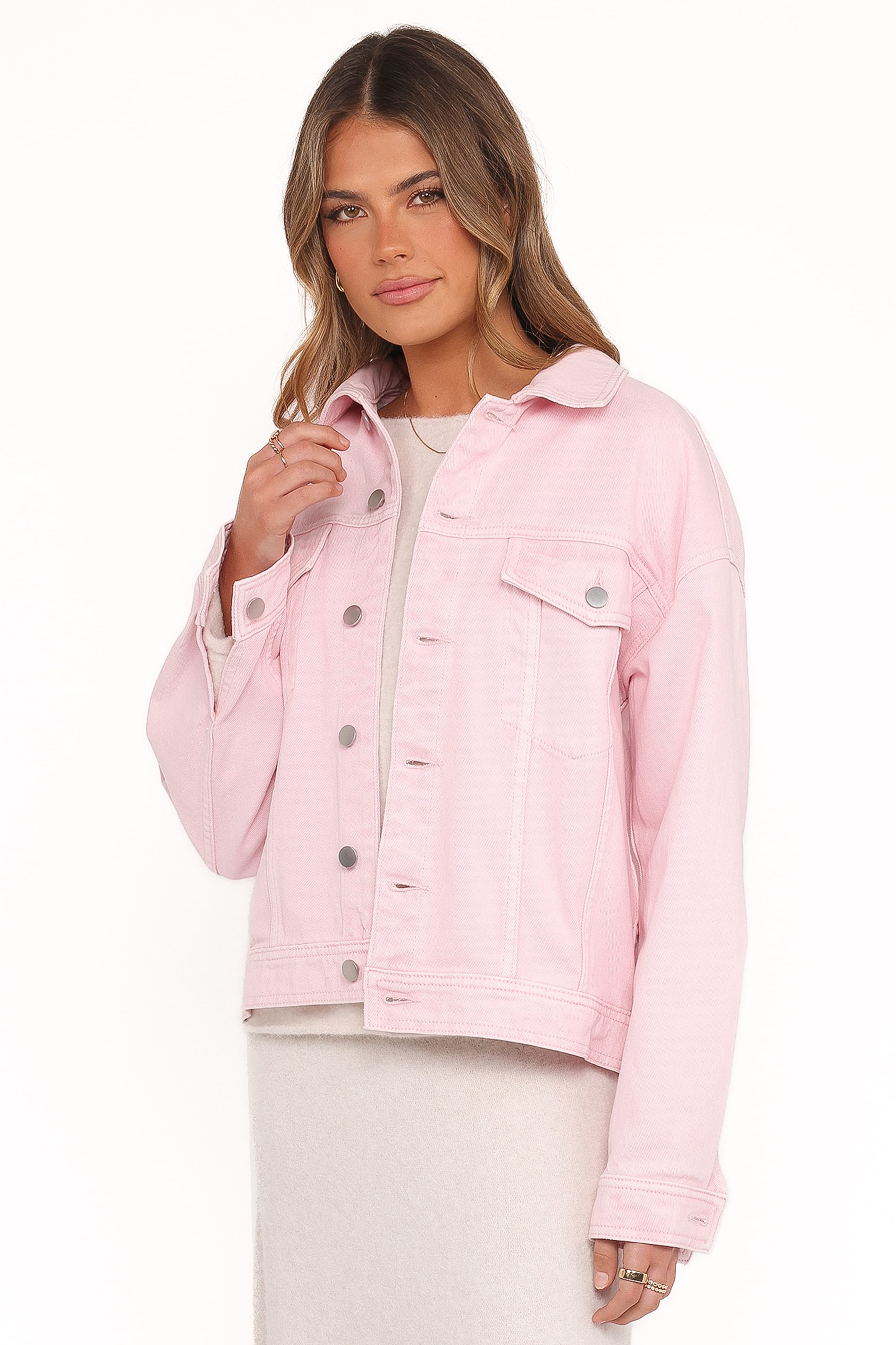 OUTERWEAR Larosa Denim Jacket - Dusty Pink