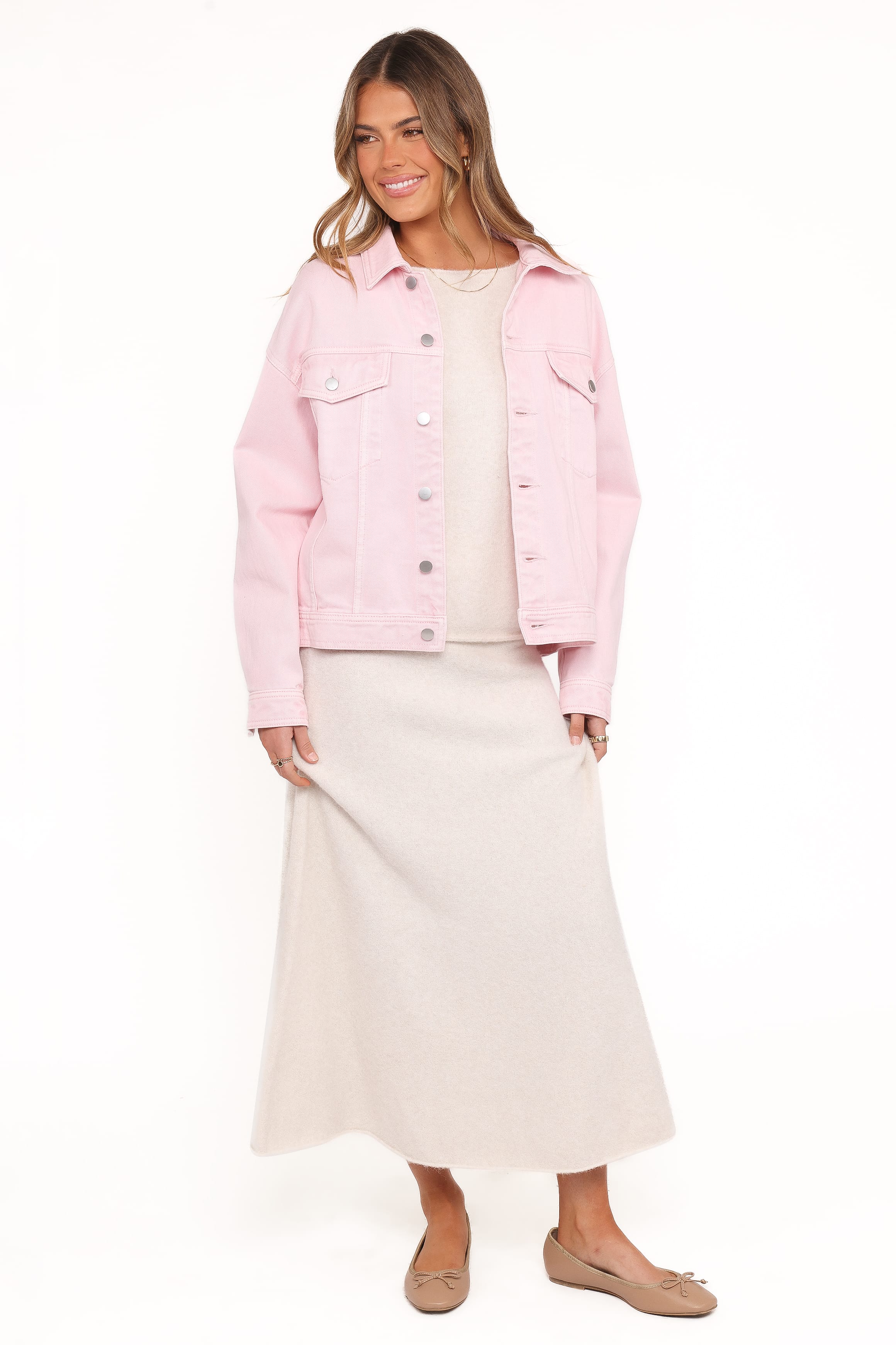 OUTERWEAR Larosa Denim Jacket - Dusty Pink
