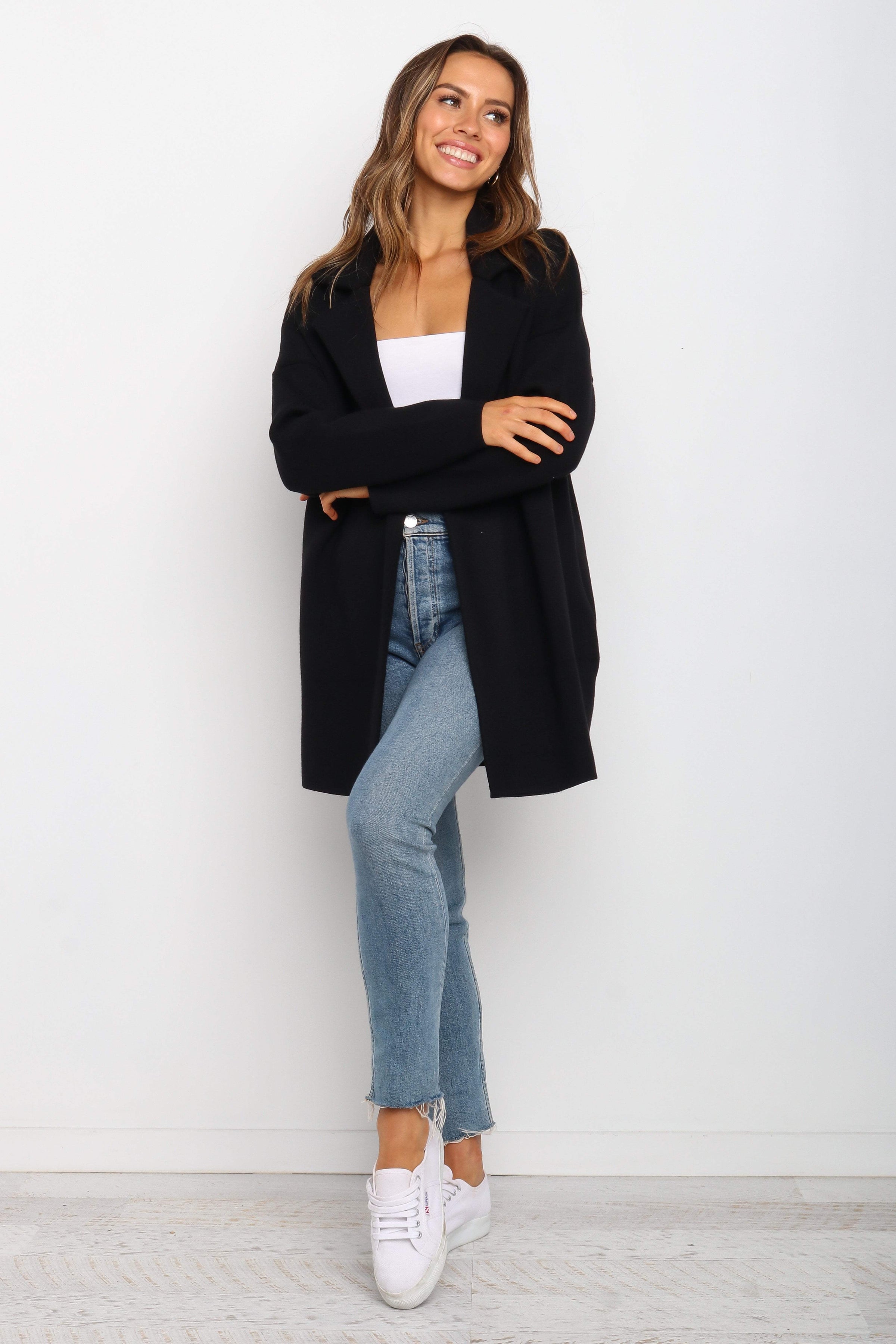 OUTERWEAR Lenore Coatigan - Black M/L