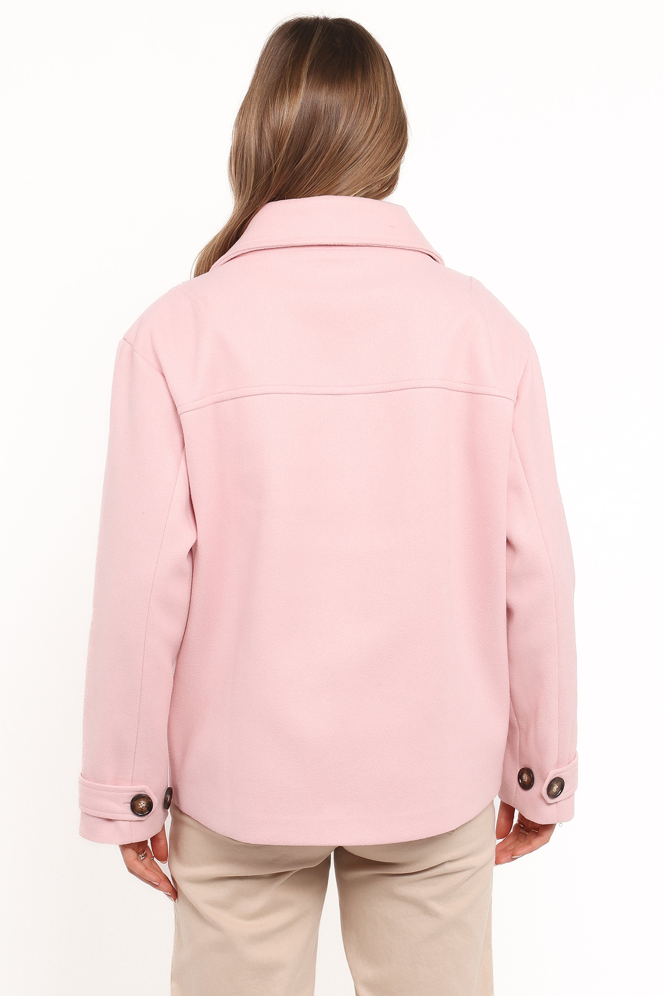 OUTERWEAR Lindy Cropped Coat - Baby Pink