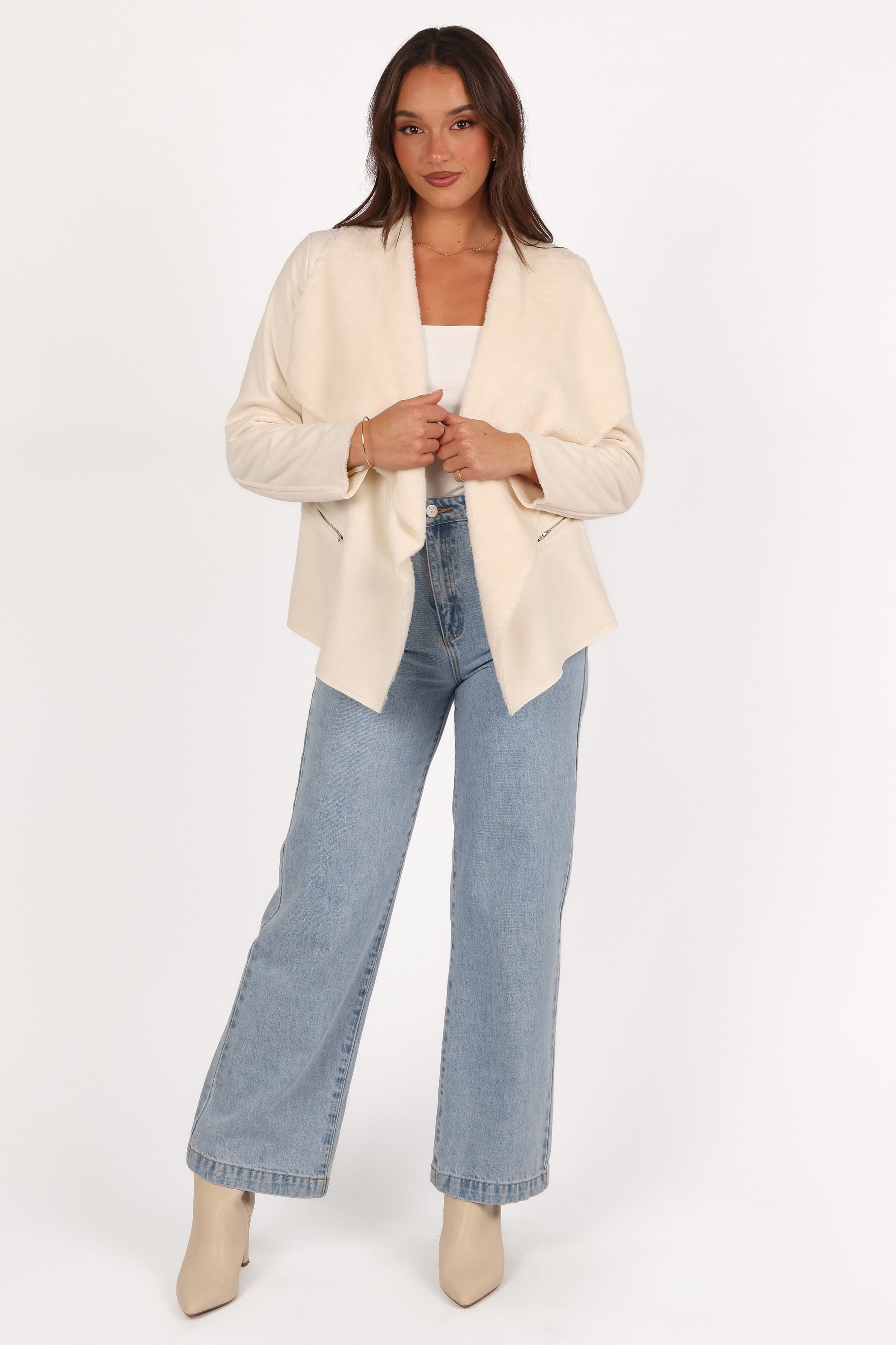 OUTERWEAR Lopez Faux Sherling Jacket - Cream