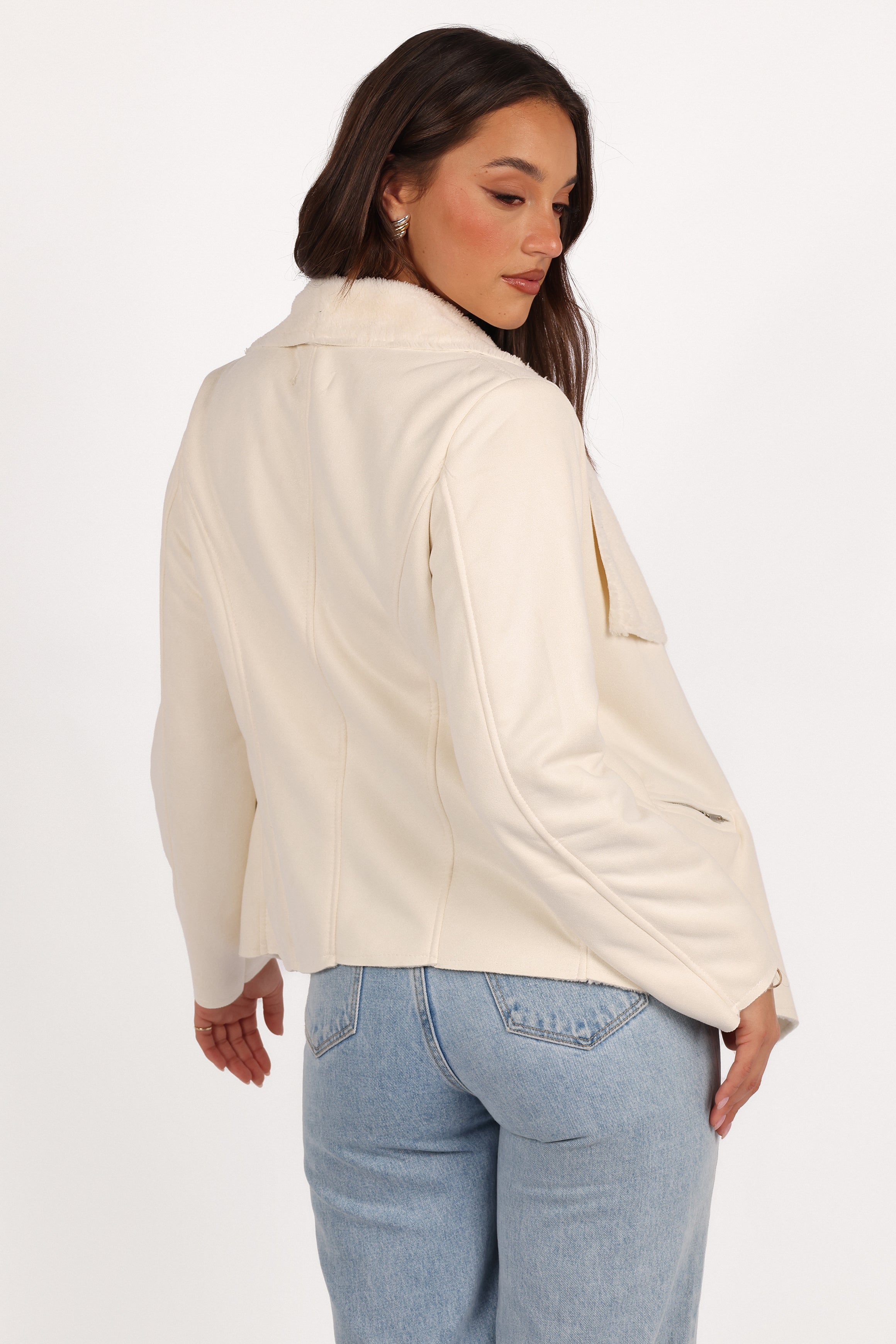 OUTERWEAR Lopez Faux Sherling Jacket - Cream