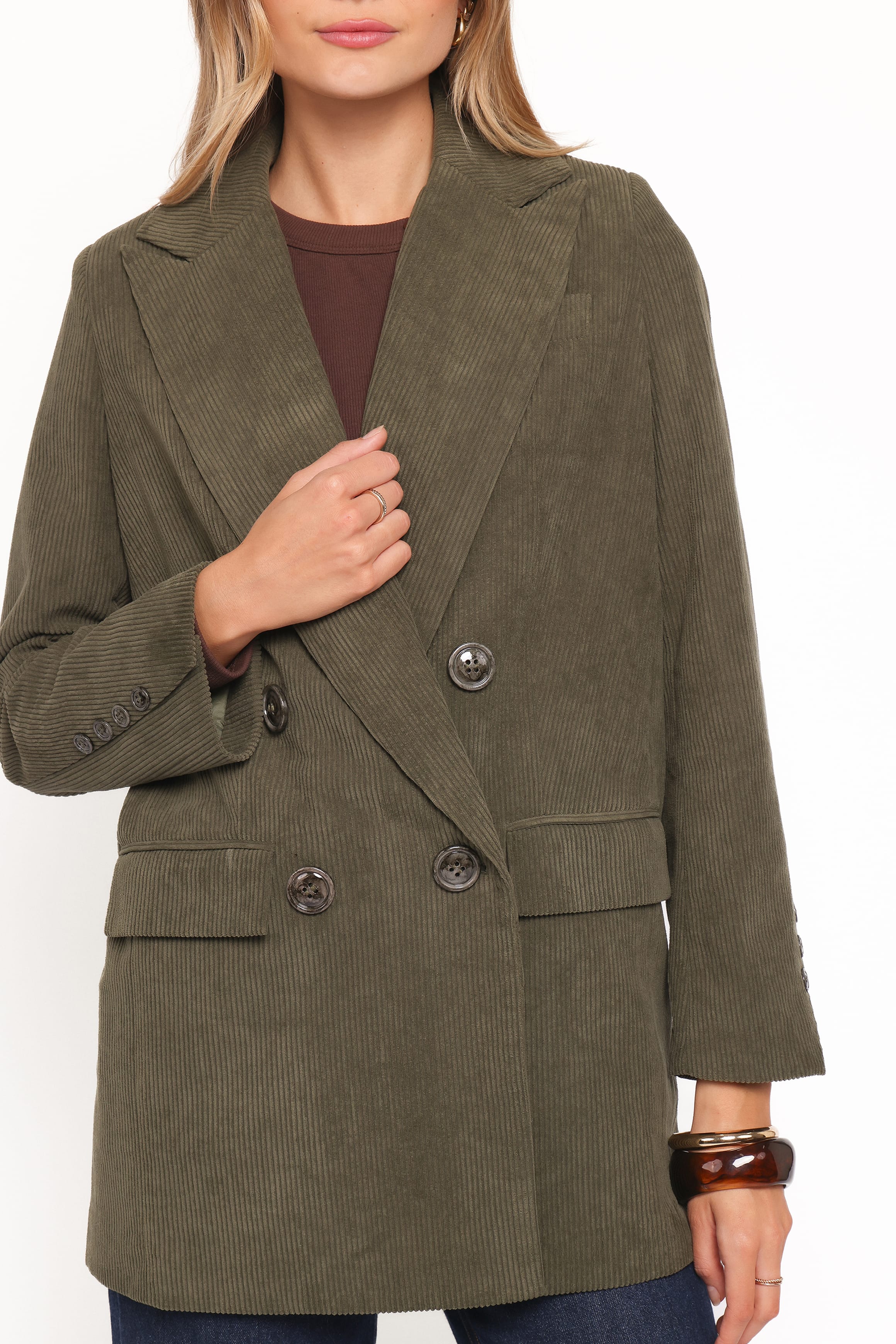 OUTERWEAR Madi Corduroy Blazer - Olive