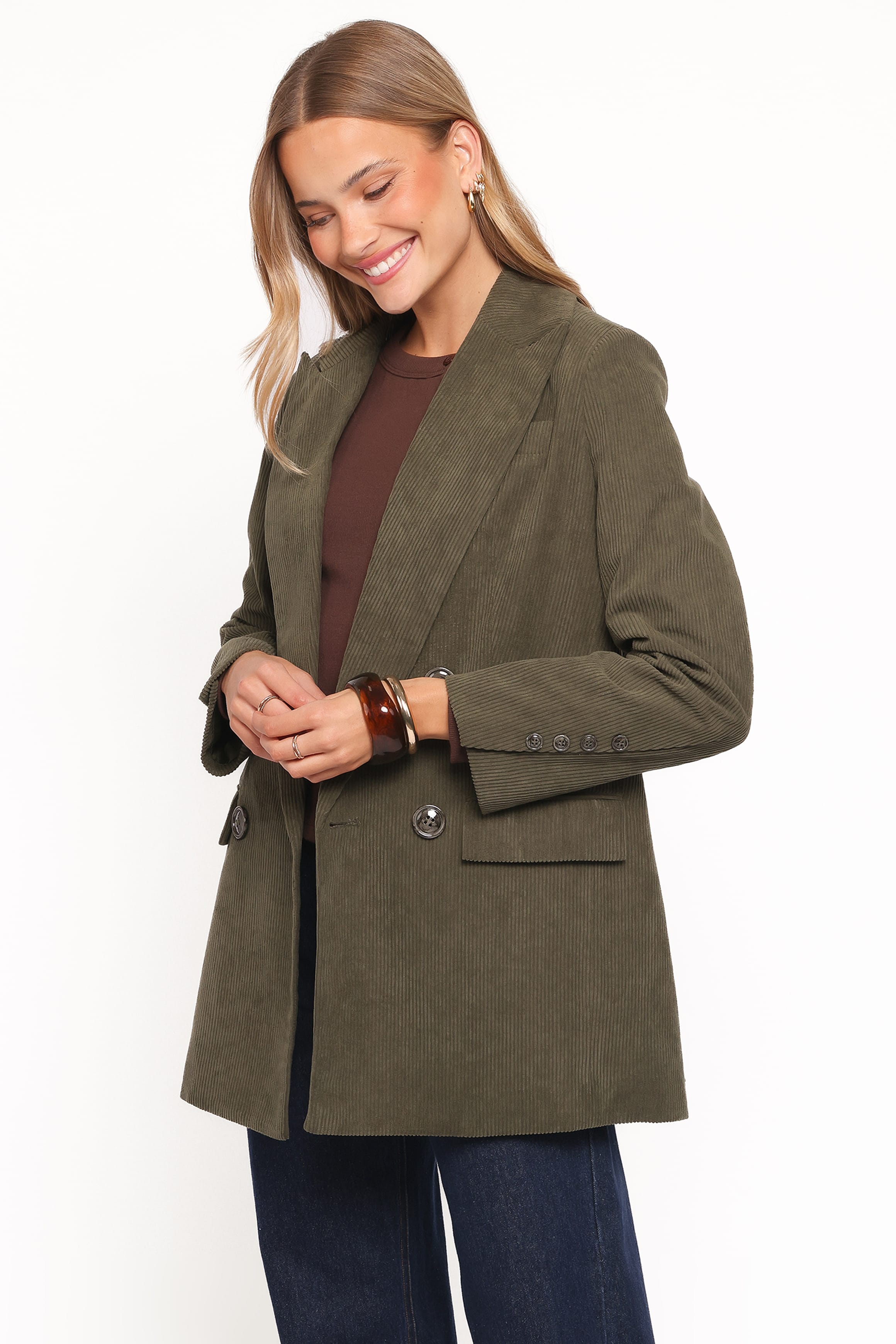 OUTERWEAR Madi Corduroy Blazer - Olive