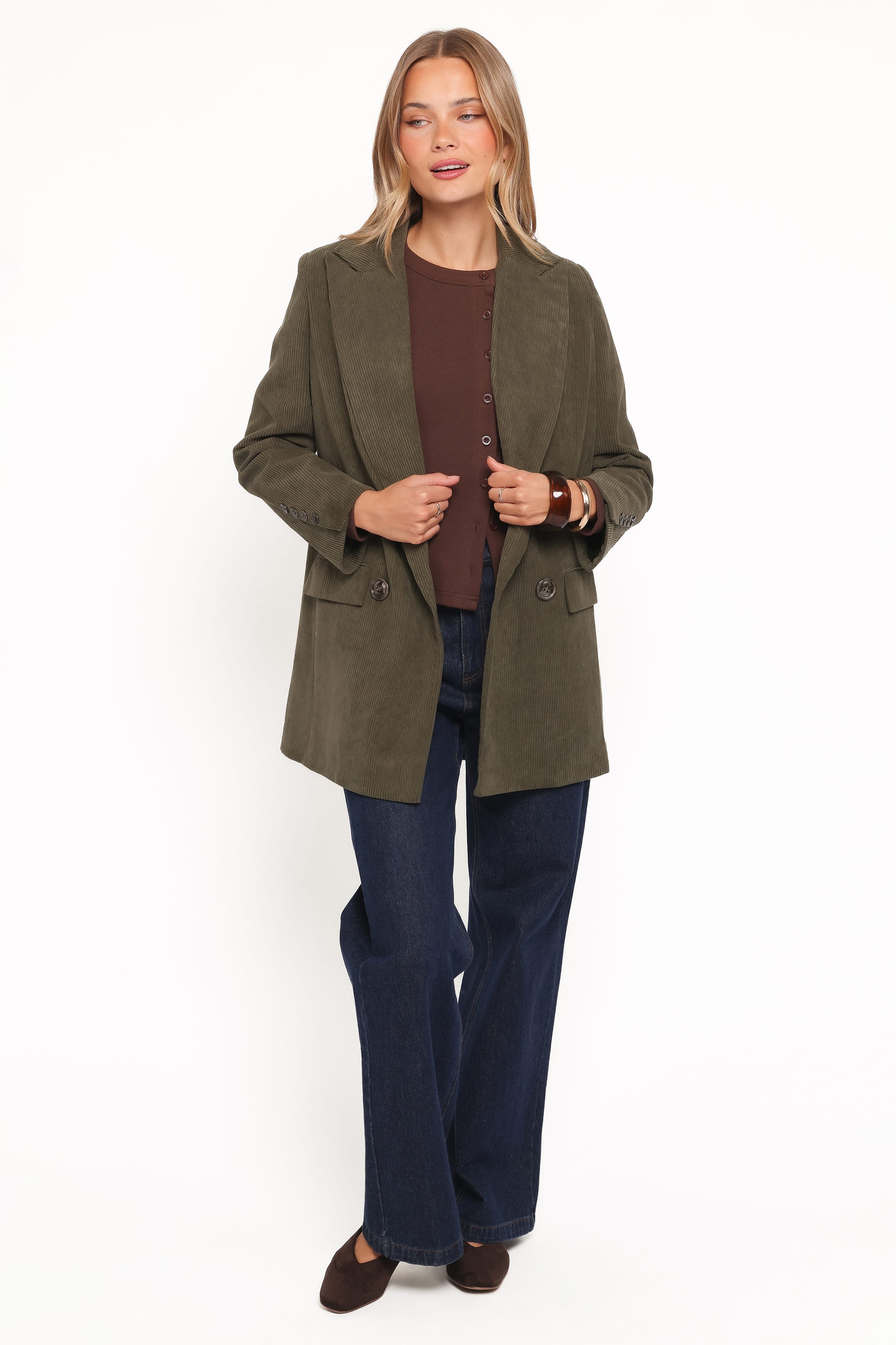 OUTERWEAR Madi Corduroy Blazer - Olive
