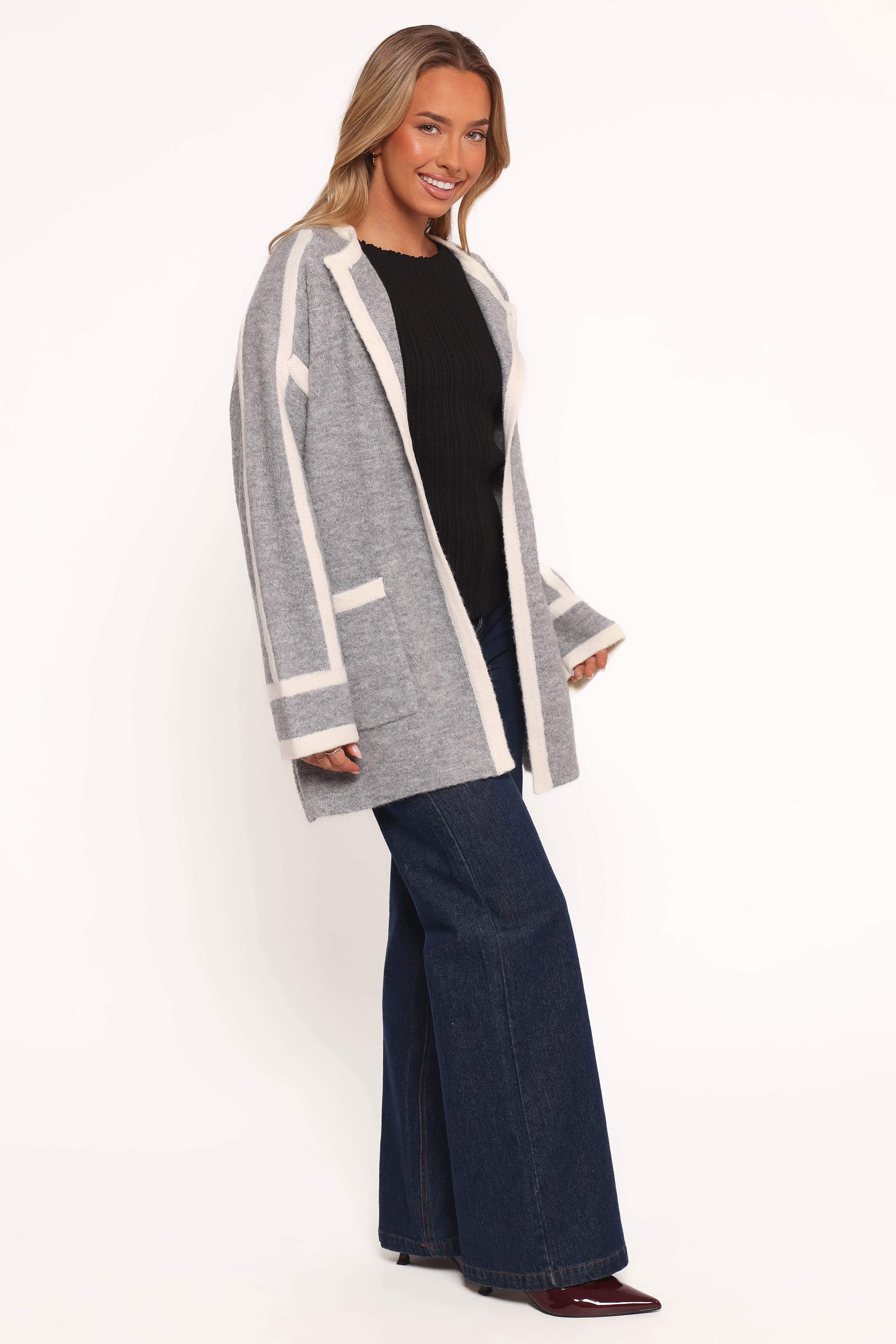 OUTERWEAR Maloney Tie Front Coatigan - Grey