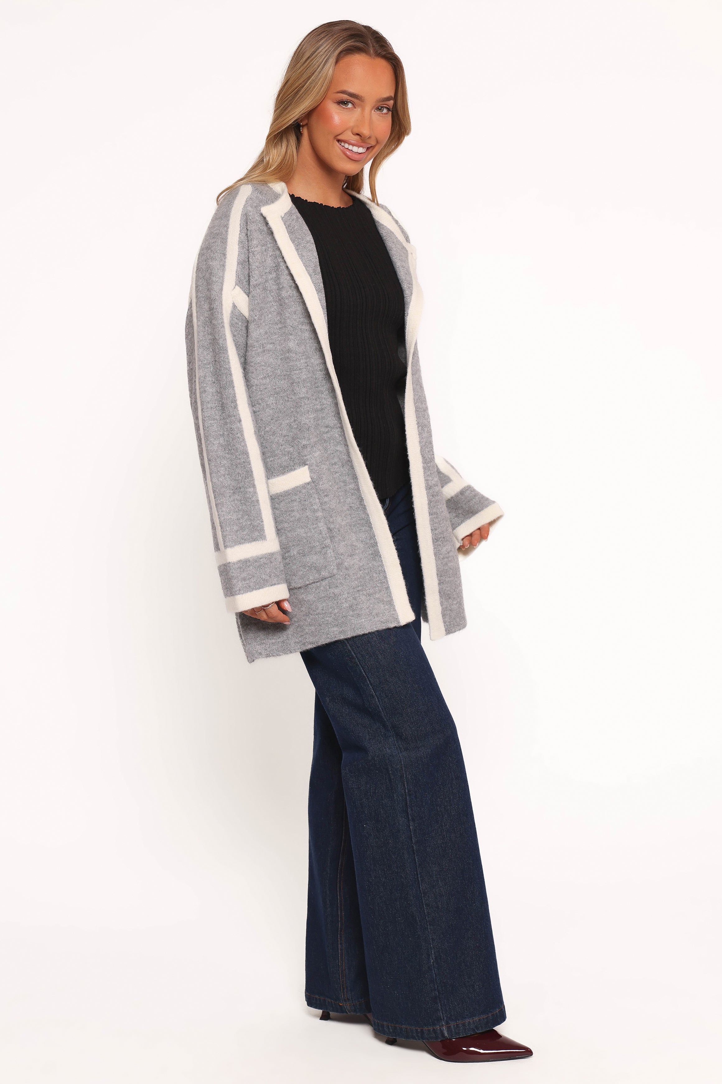 OUTERWEAR Maloney Tie Front Coatigan - Grey