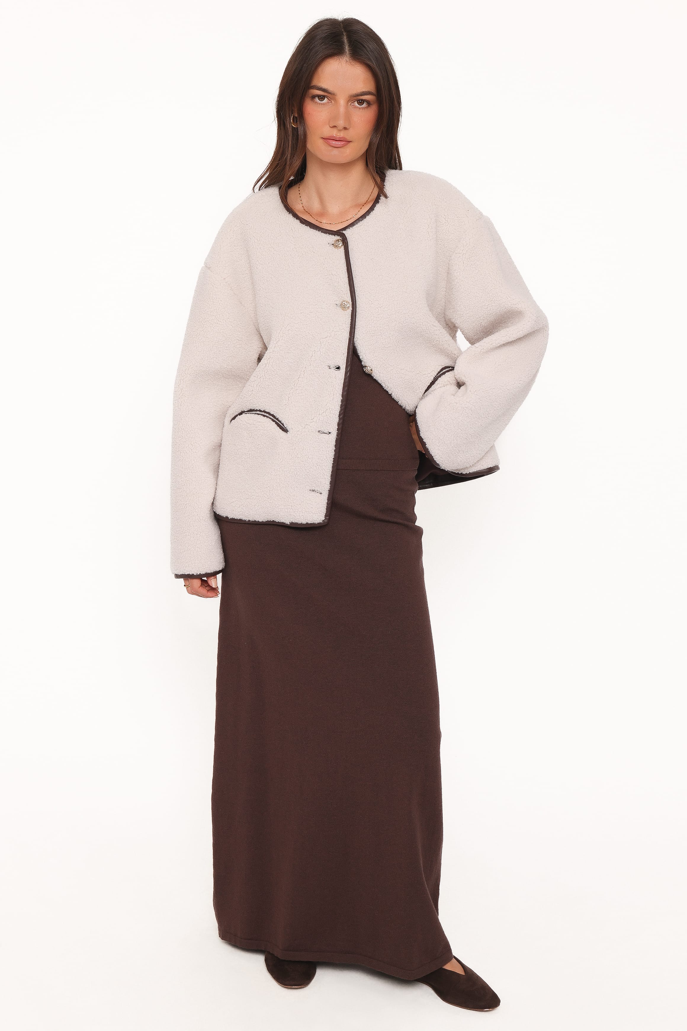 OUTERWEAR Marlie Sherpa Jacket - Cream
