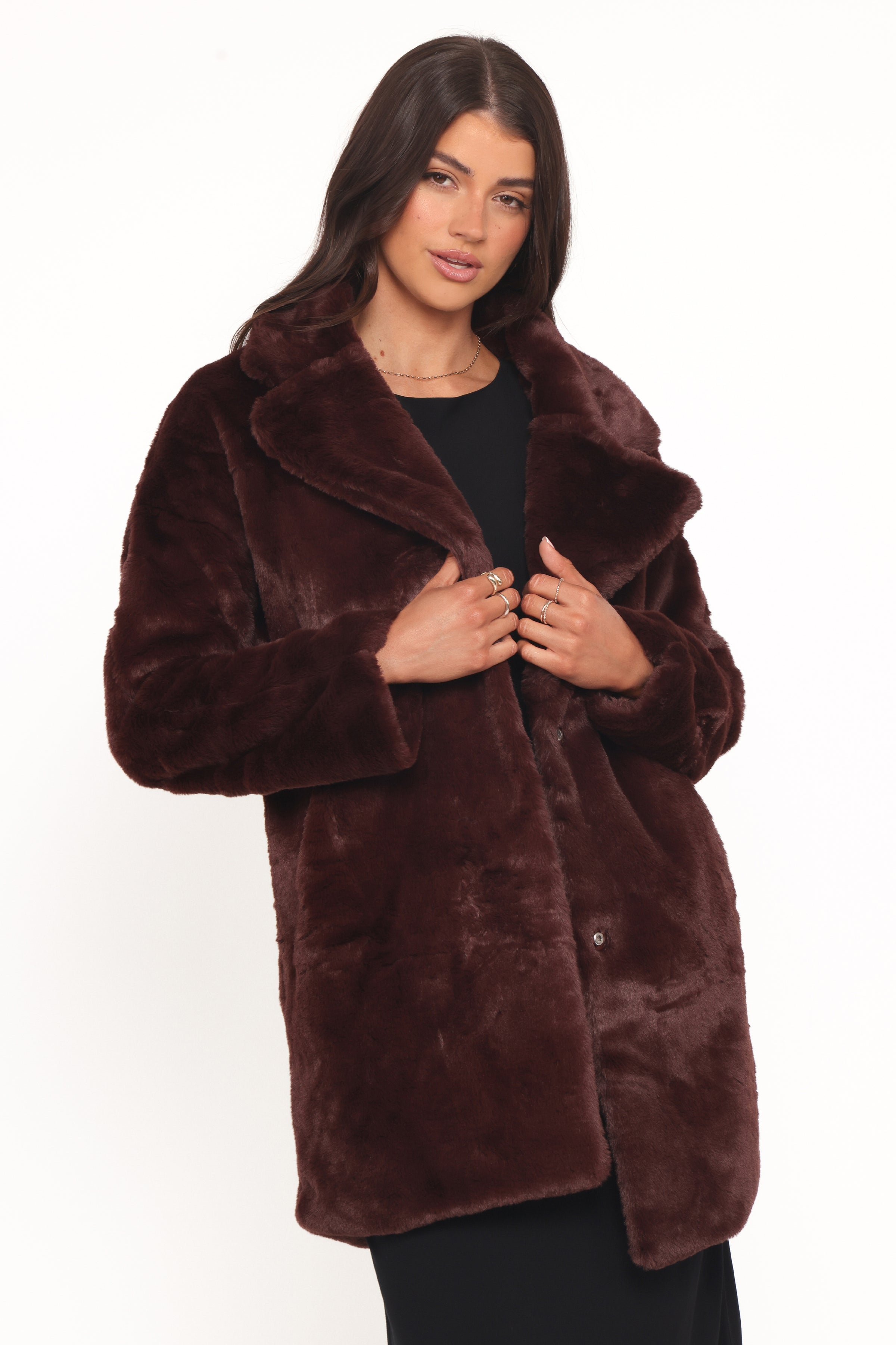 OUTERWEAR Meeka Faux Fur Jacket - Burgundy