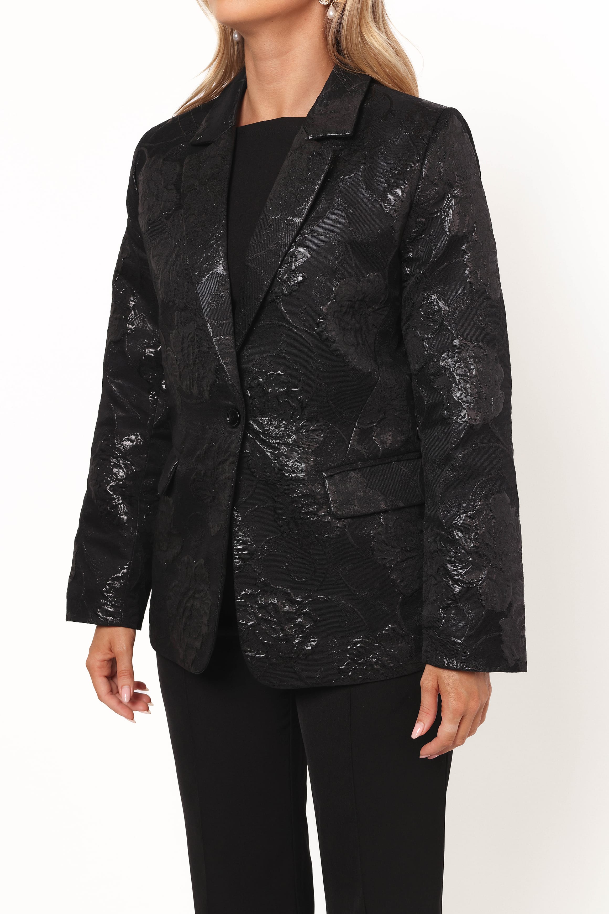 OUTERWEAR Mossie Jacquard Blazer - Black