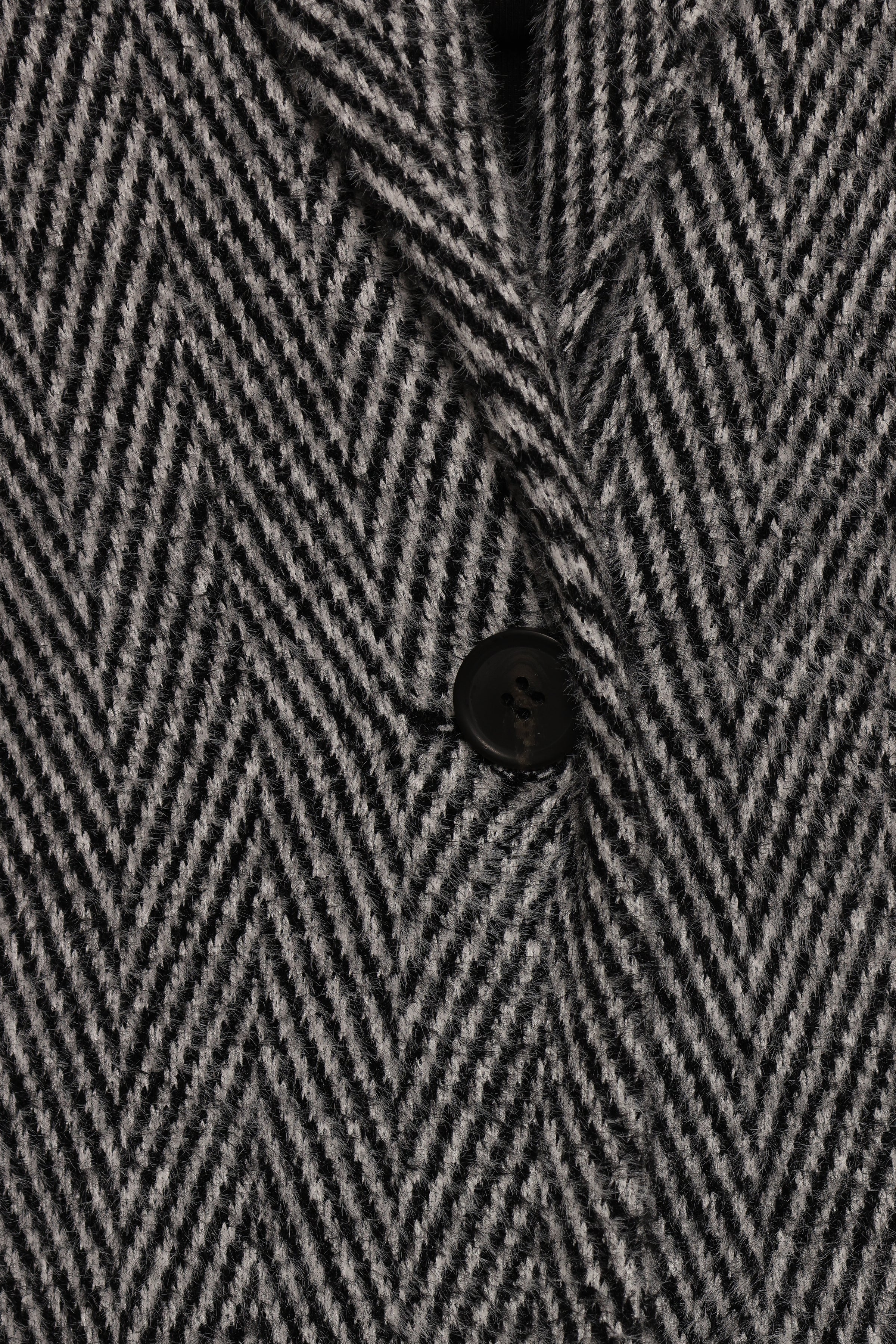 OUTERWEAR Nicoletta Single Button Herringbone Coat - Black