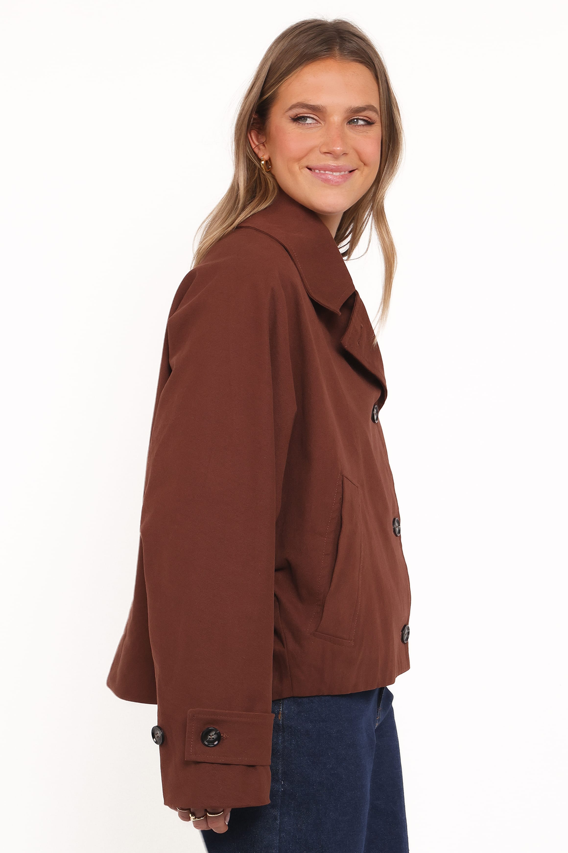 OUTERWEAR Notion Cropped Trench - Espresso