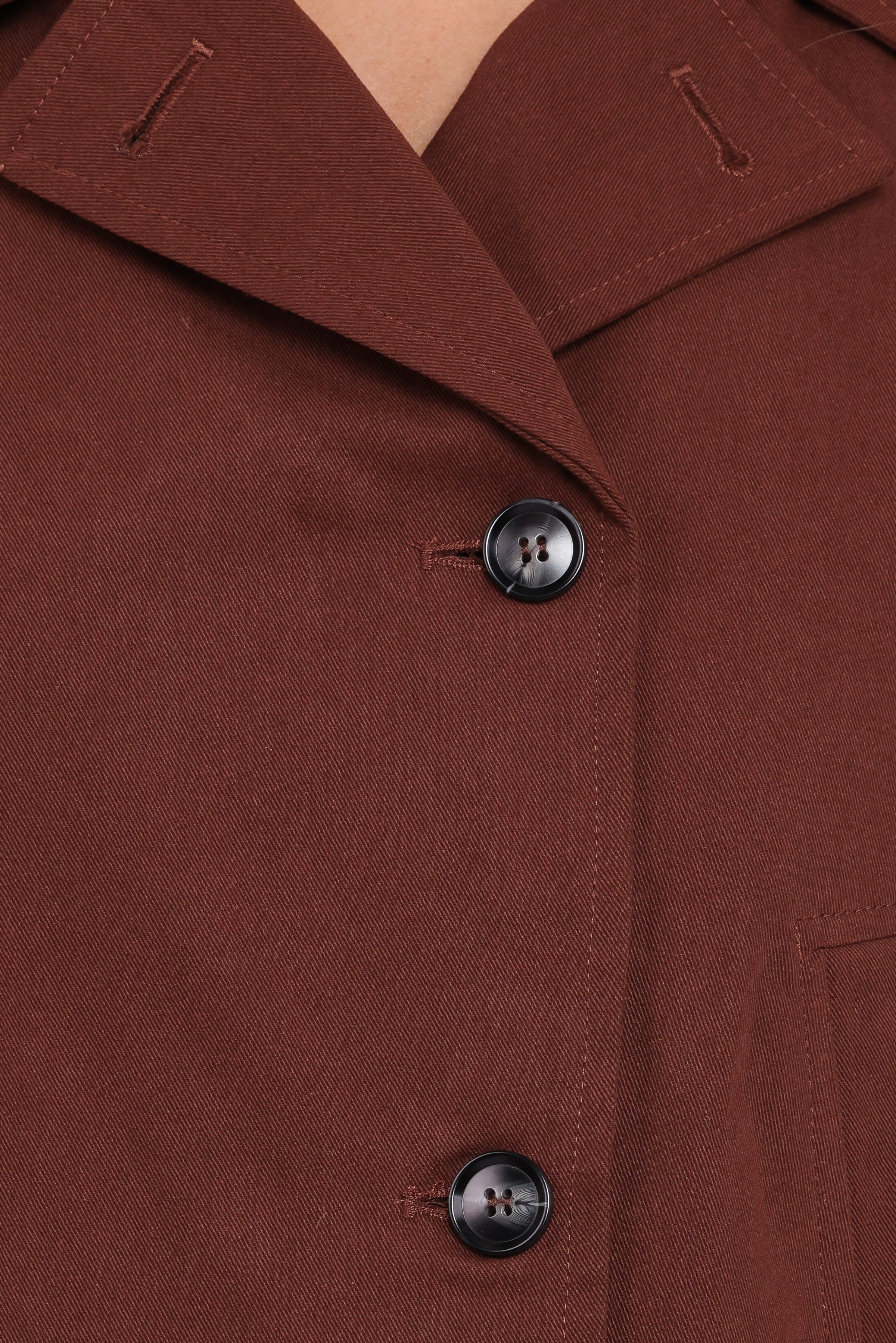 OUTERWEAR Notion Cropped Trench - Espresso
