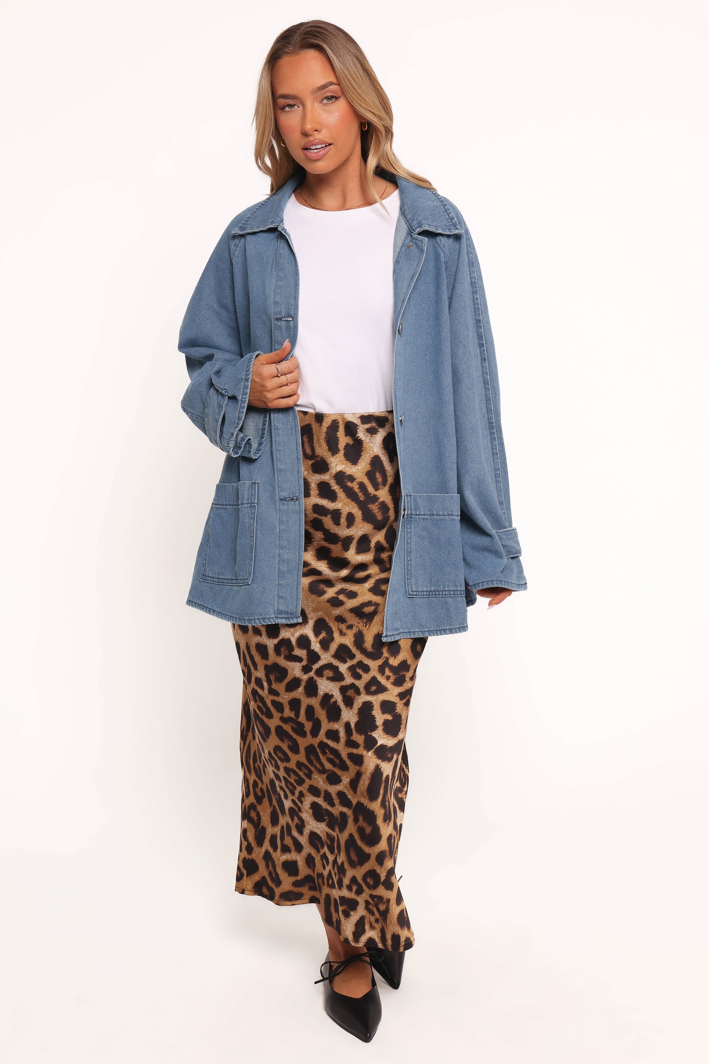 OUTERWEAR Novan Oversized Shacket - Denim