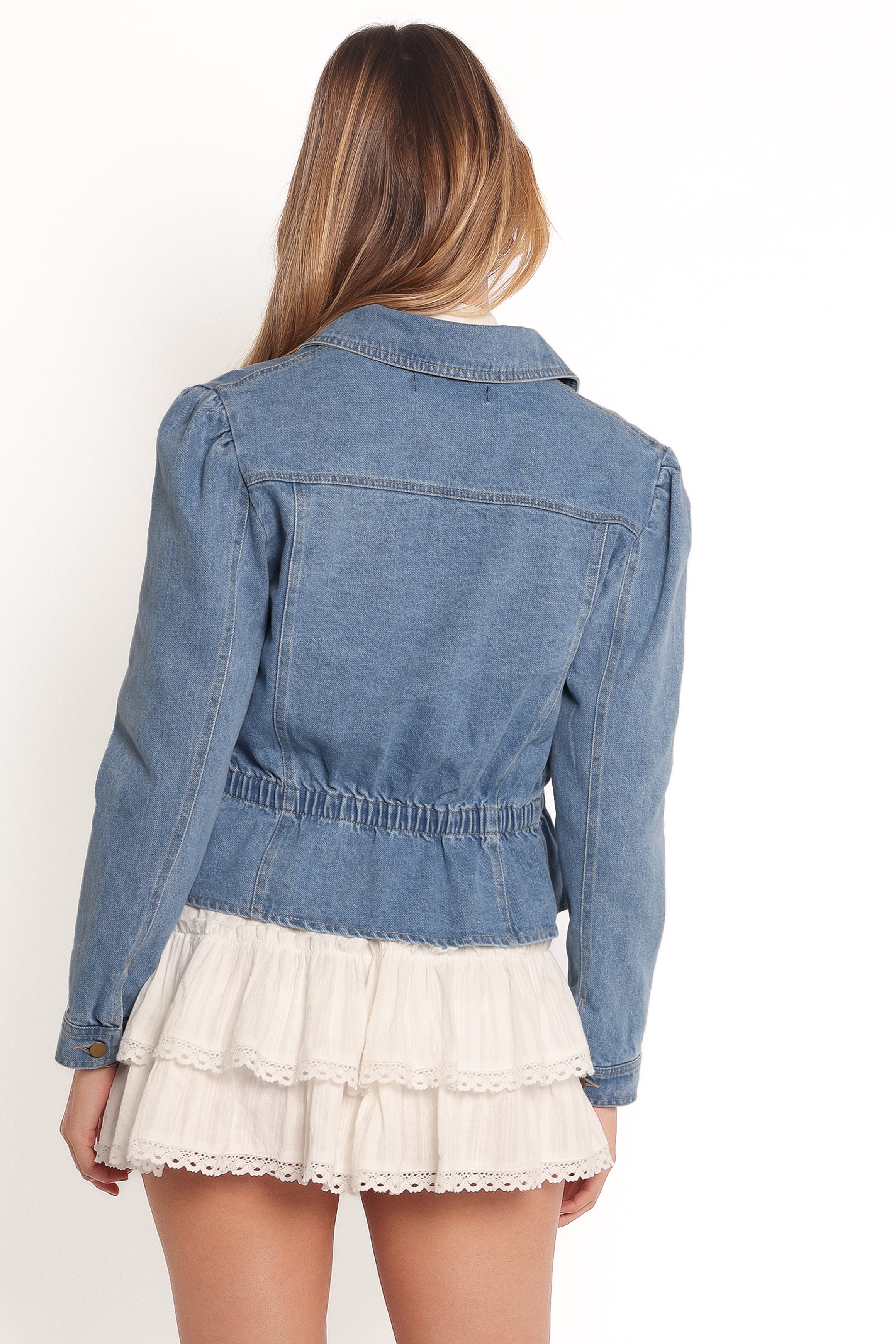 OUTERWEAR Raine Peplum Denim Jacket - Denim