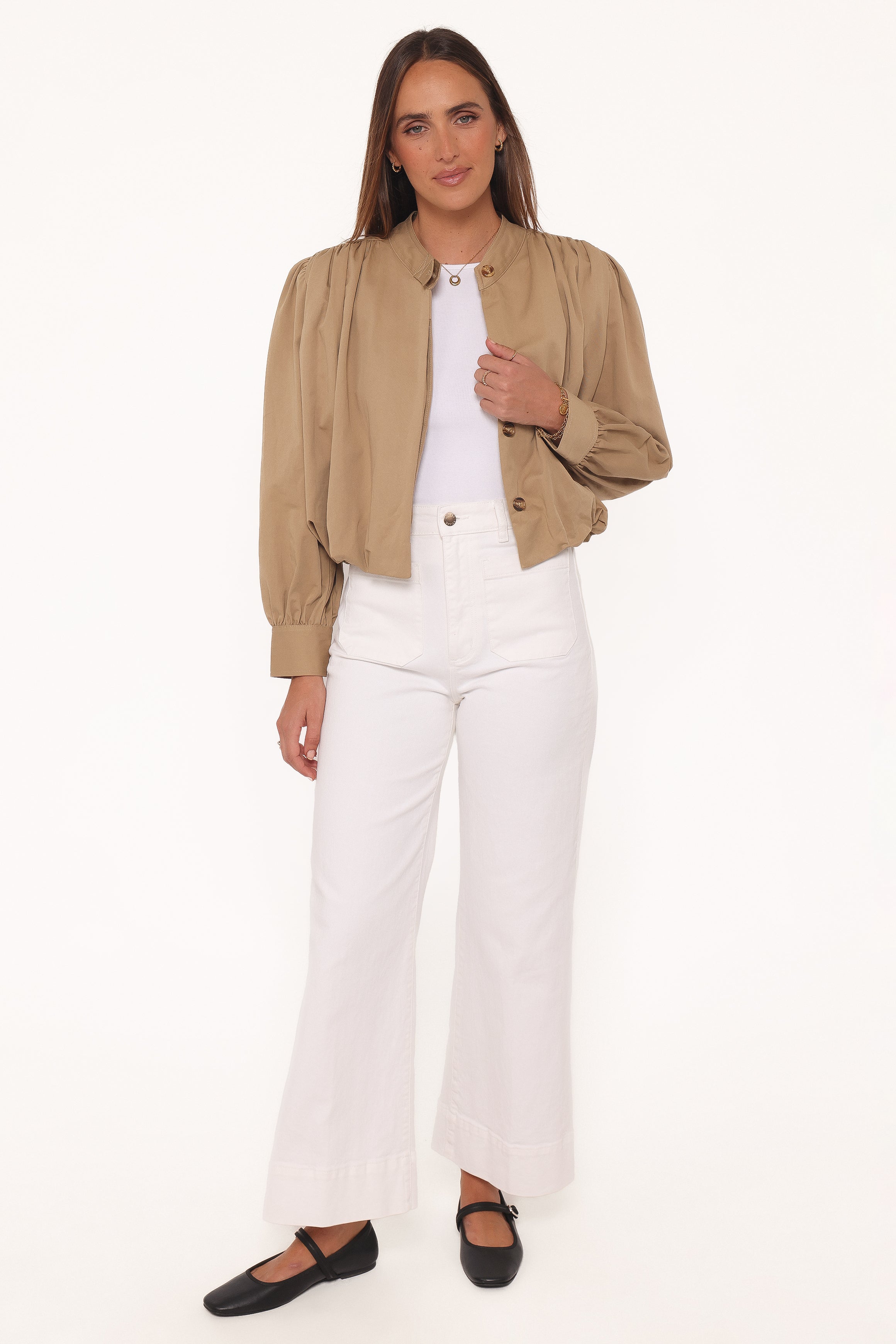 OUTERWEAR Rory Bubble Hem Jacket - Khaki